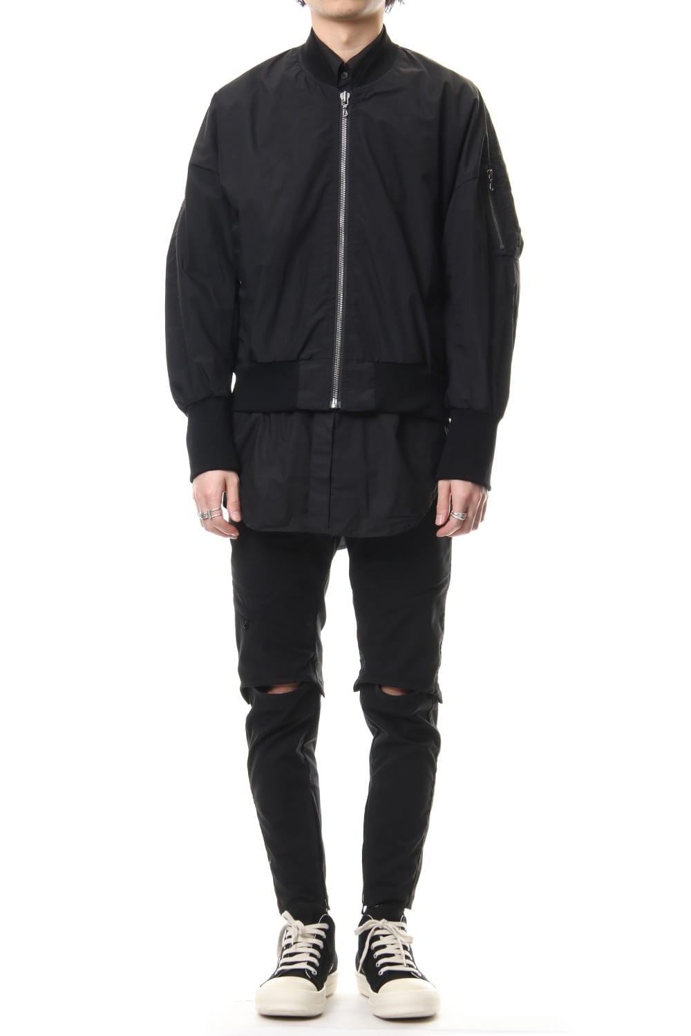 PRINT MA-1 JACKET Black