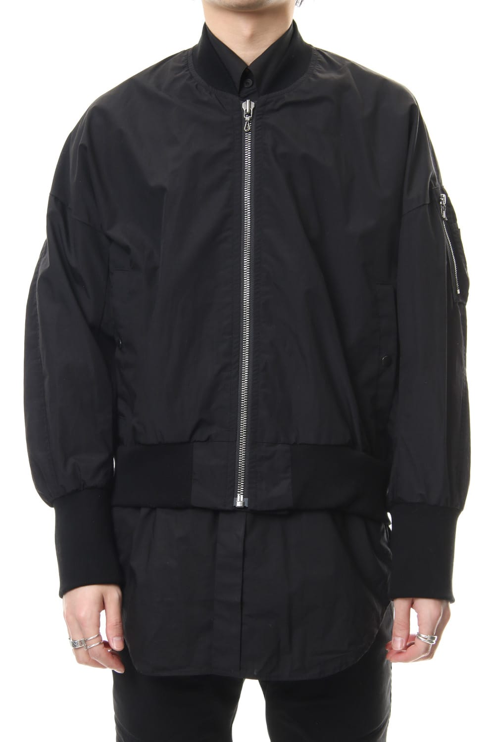 PRINT MA-1 JACKET Black
