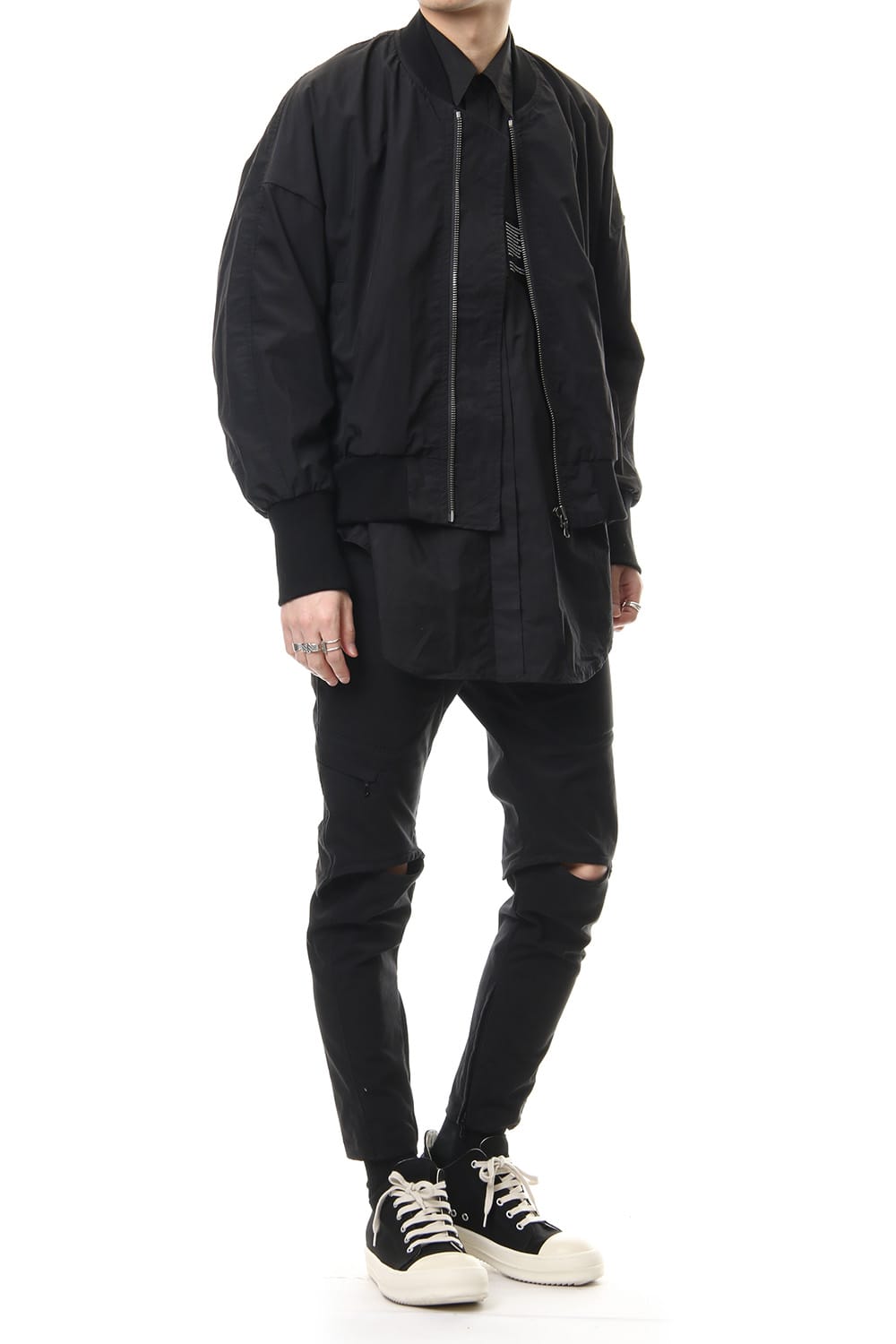 PRINT MA-1 JACKET Black