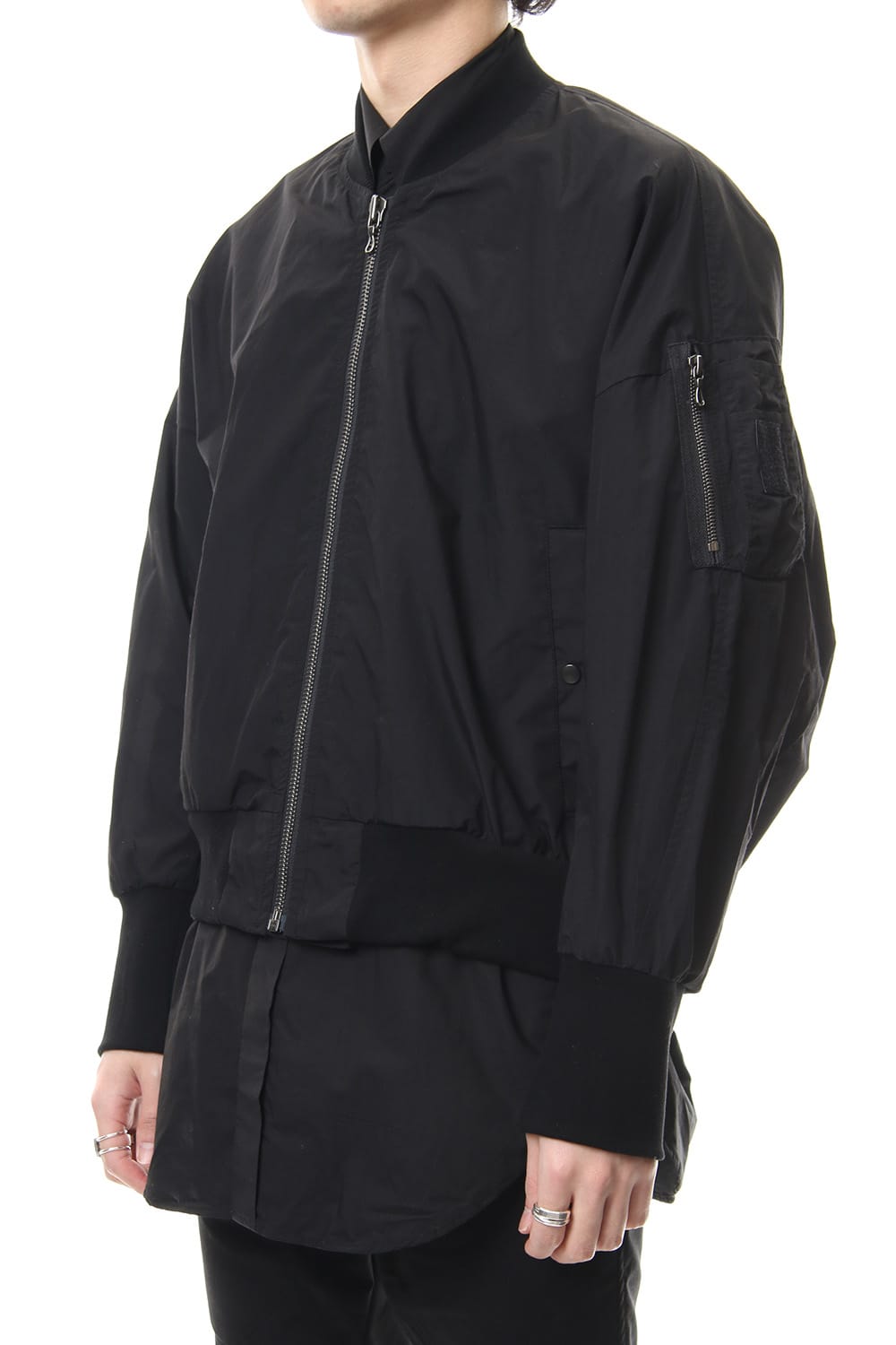 PRINT MA-1 JACKET Black