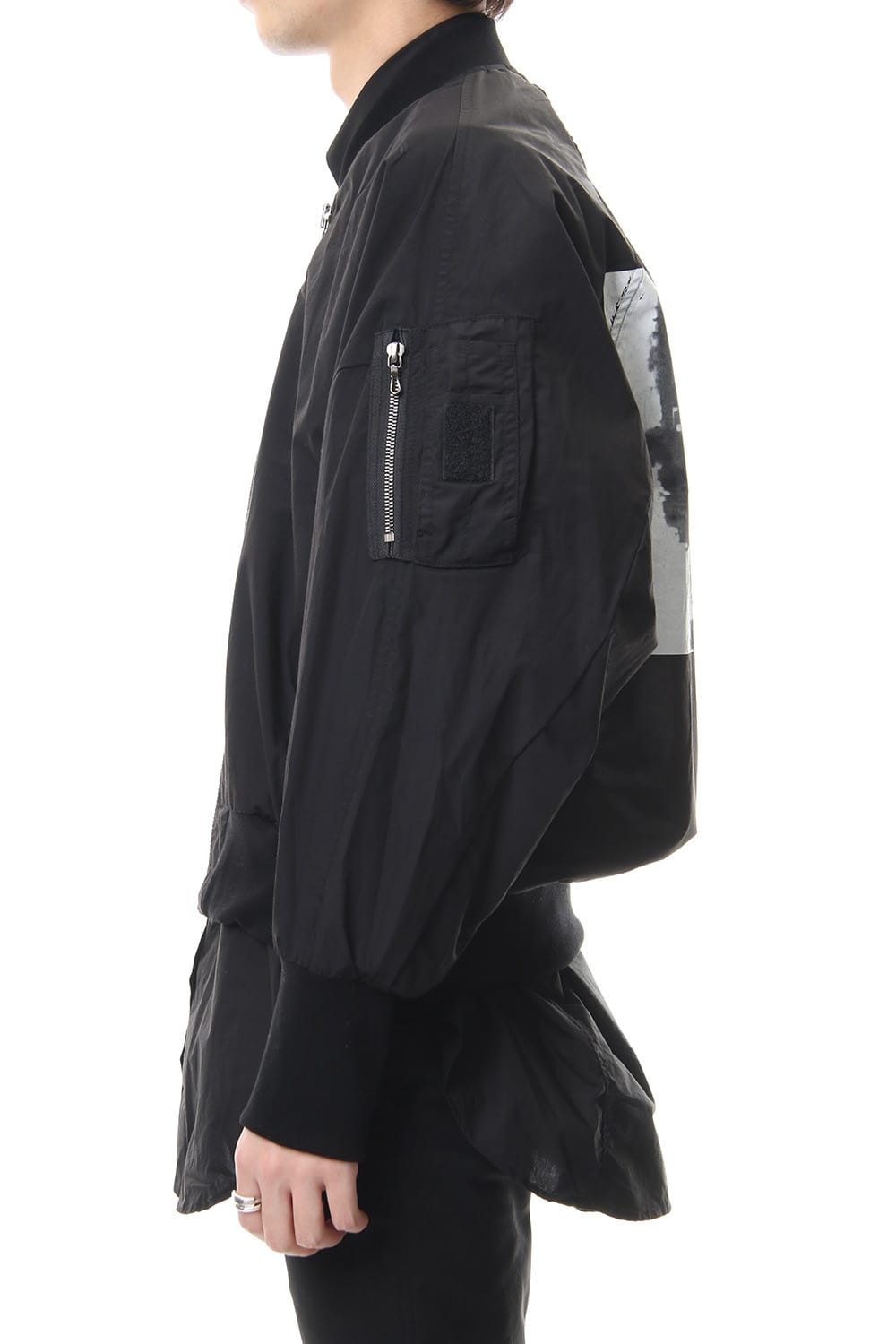 PRINT MA-1 JACKET Black