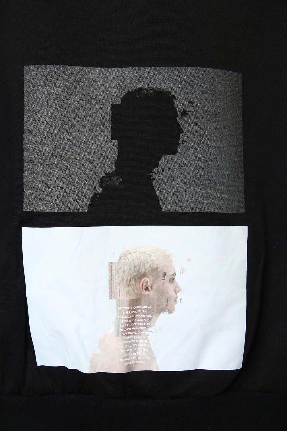 SEAMED SLEEVE PRINT SWEATSHIRT Black