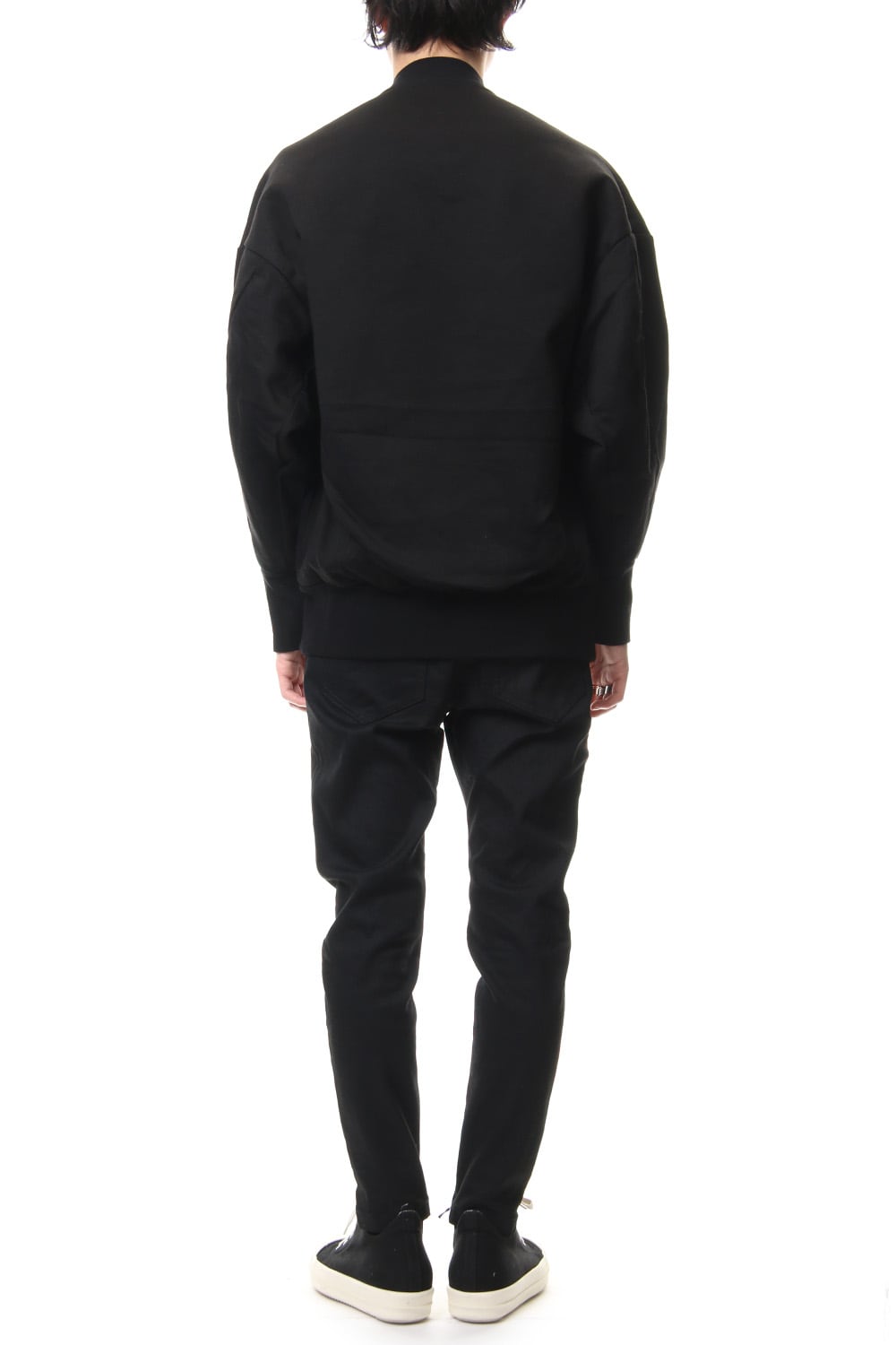 SEAMED SLEEVE PRINT SWEATSHIRT Black