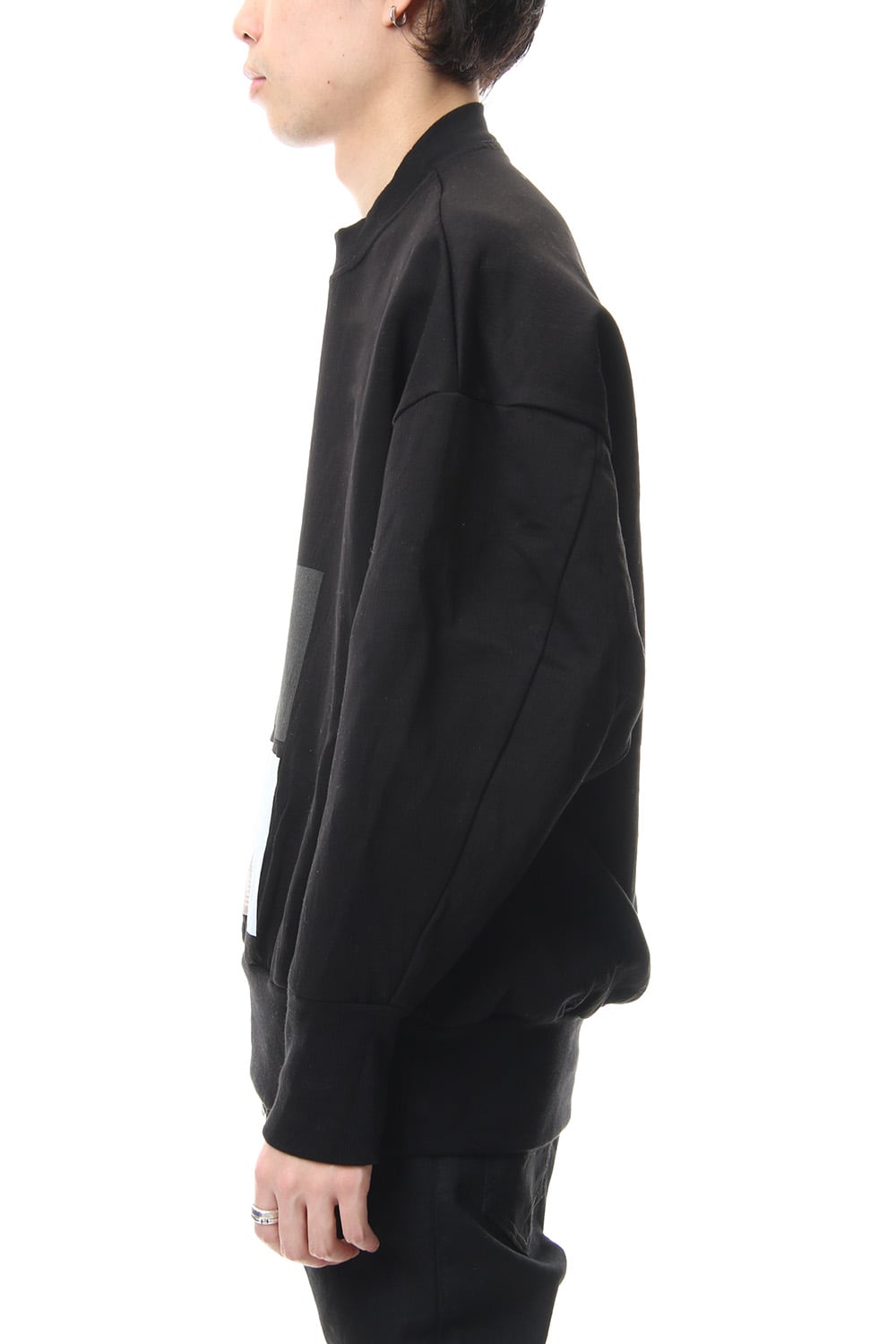 SEAMED SLEEVE PRINT SWEATSHIRT Black