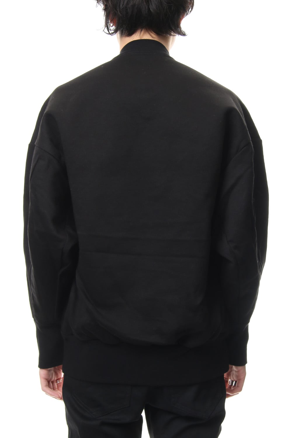 SEAMED SLEEVE PRINT SWEATSHIRT Black