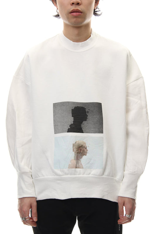 SEAMED SLEEVE PRINT SWEATSHIRT Off