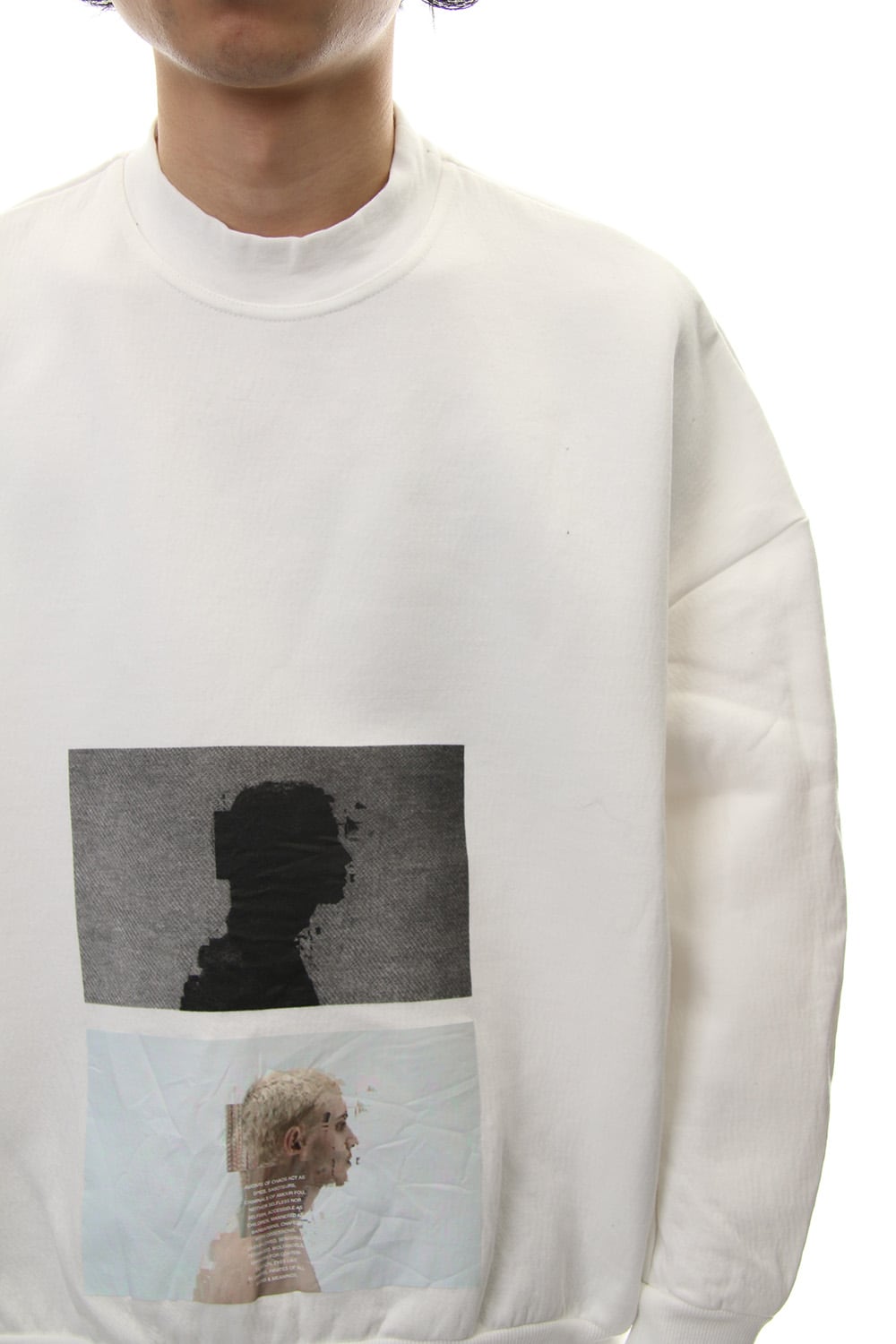 SEAMED SLEEVE PRINT SWEATSHIRT Off