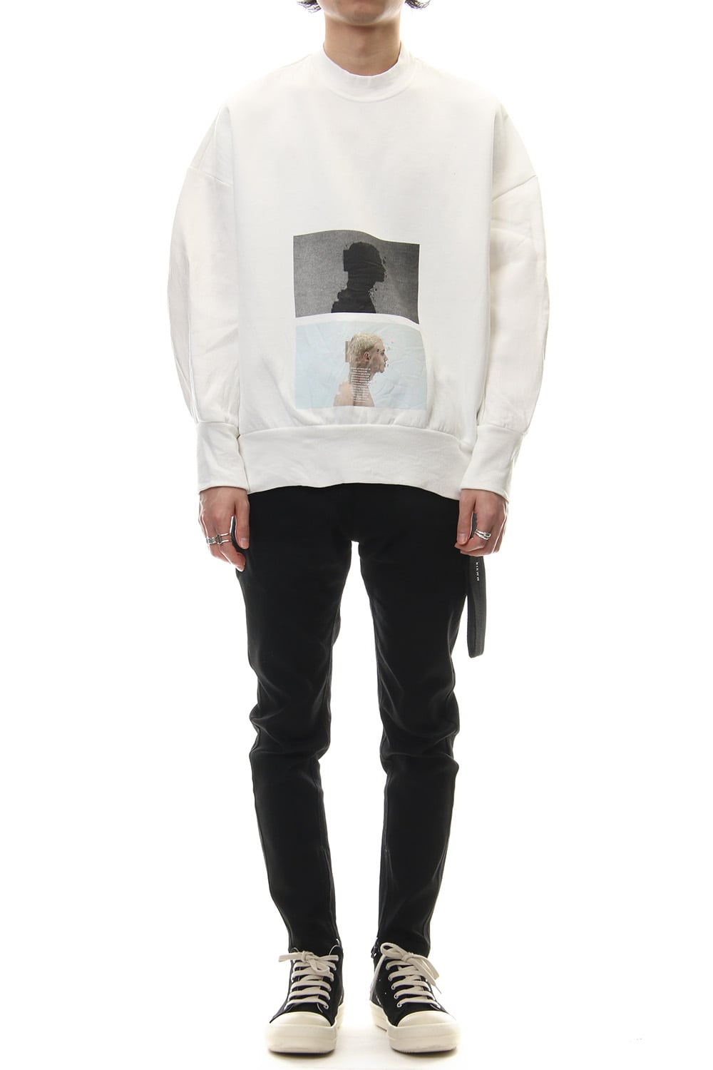 SEAMED SLEEVE PRINT SWEATSHIRT Off