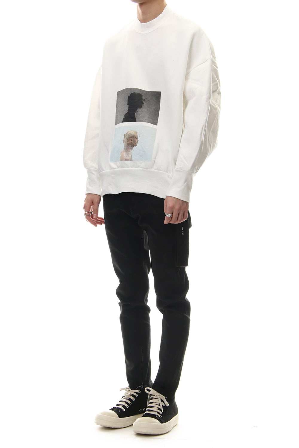SEAMED SLEEVE PRINT SWEATSHIRT Off