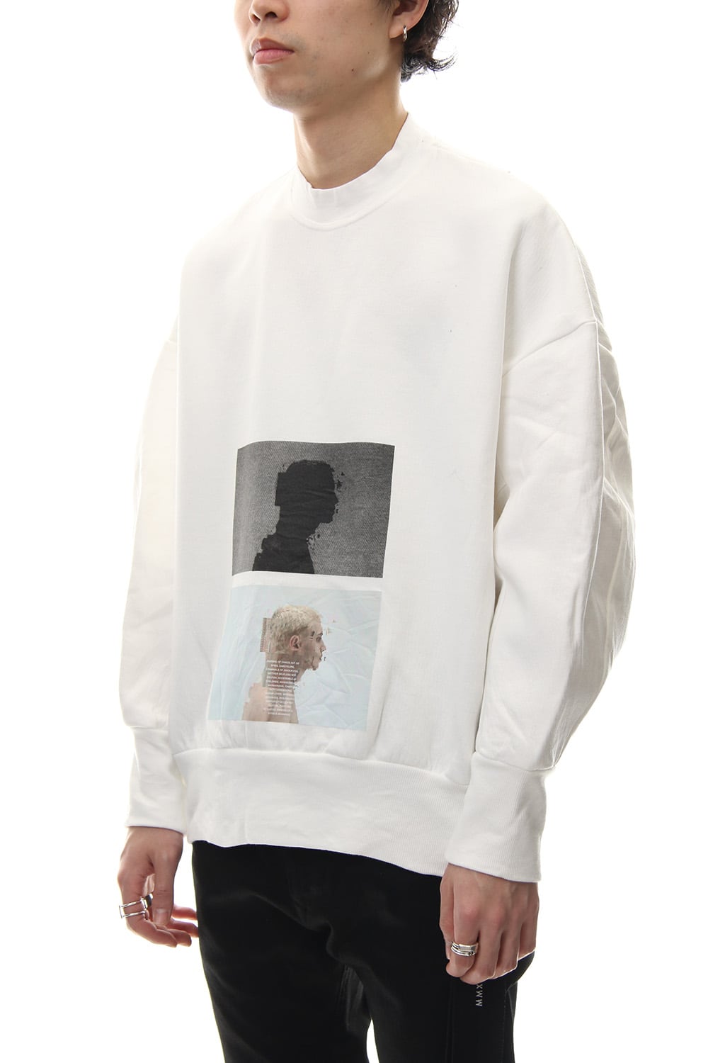 SEAMED SLEEVE PRINT SWEATSHIRT Off