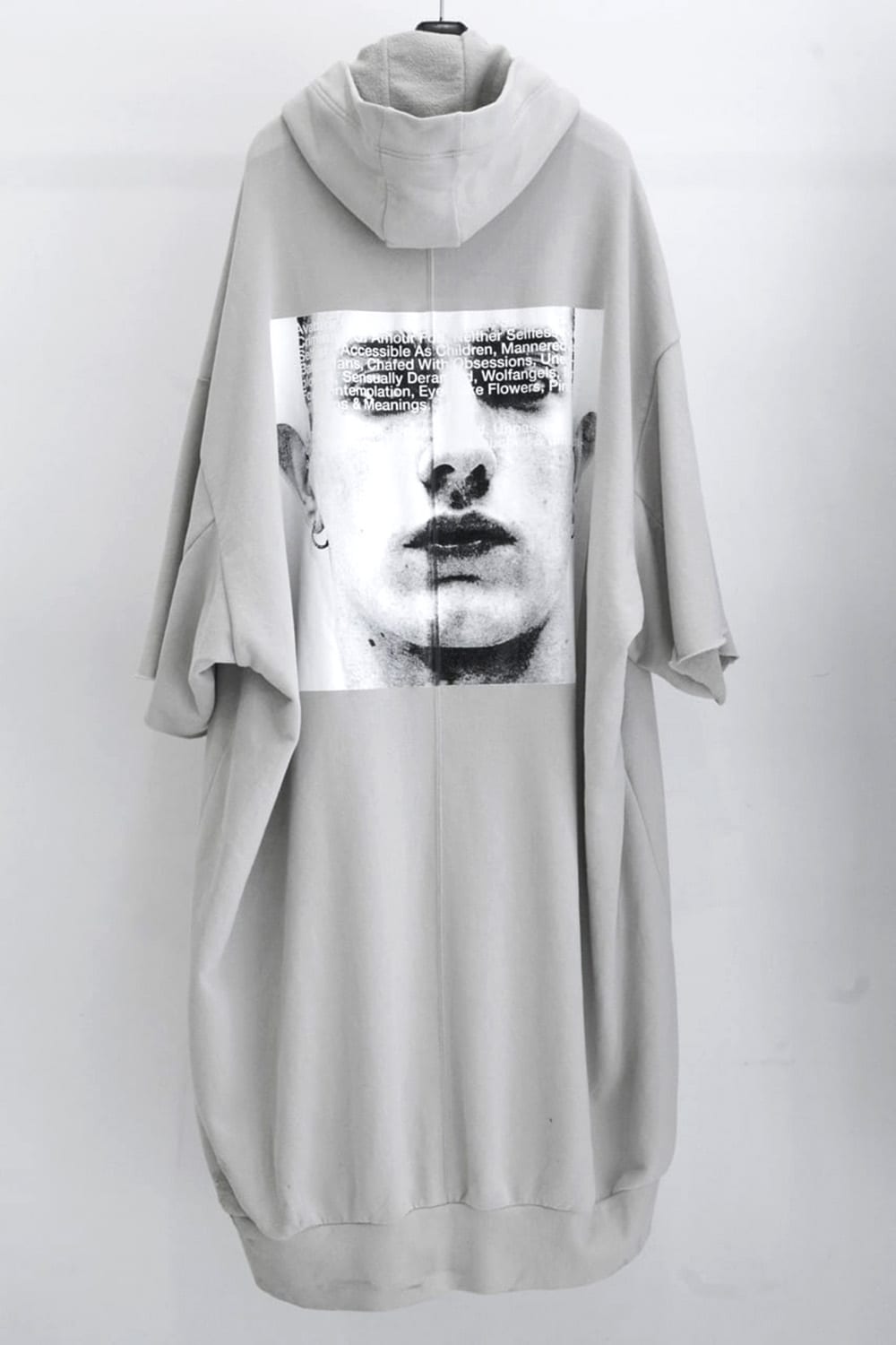 PRINT EXTRA BIG ZIP HOODIE Beige