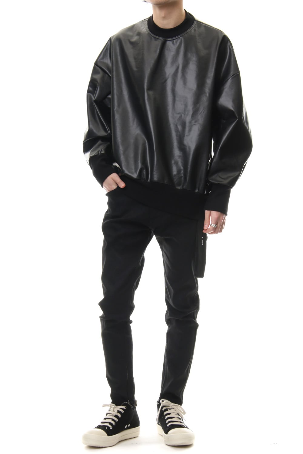 SEAMED SLEEVE BONDING SHIRT Black