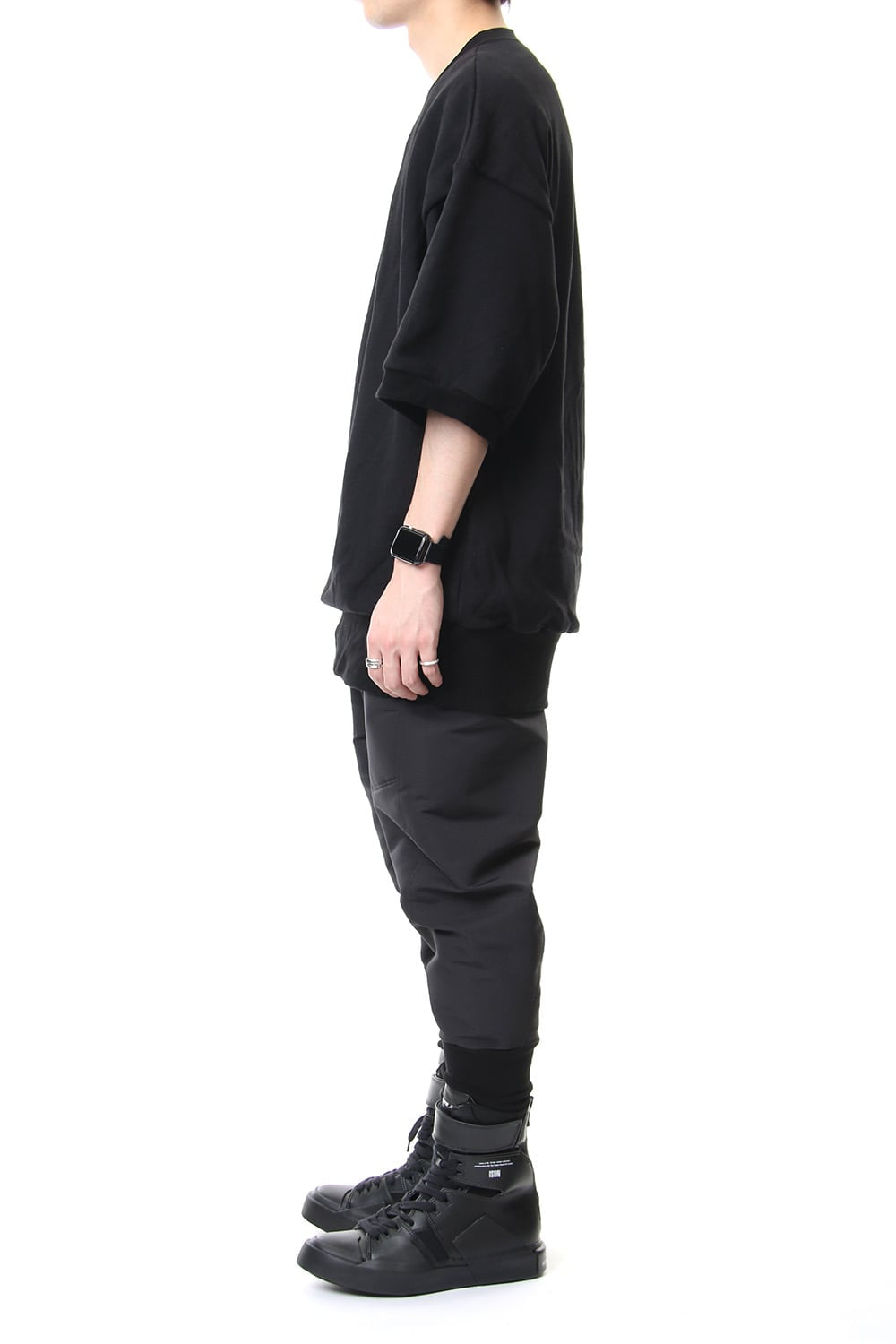 MILITARY LEG POCKET CROPPED PANTS Black