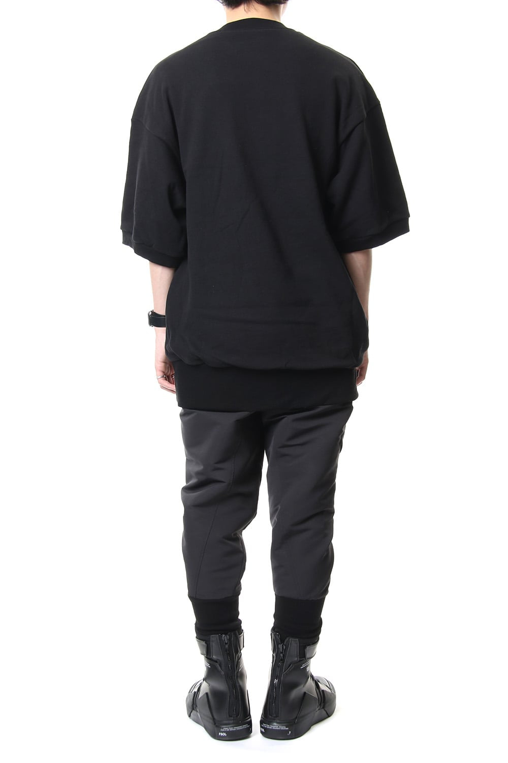 MILITARY LEG POCKET CROPPED PANTS Black