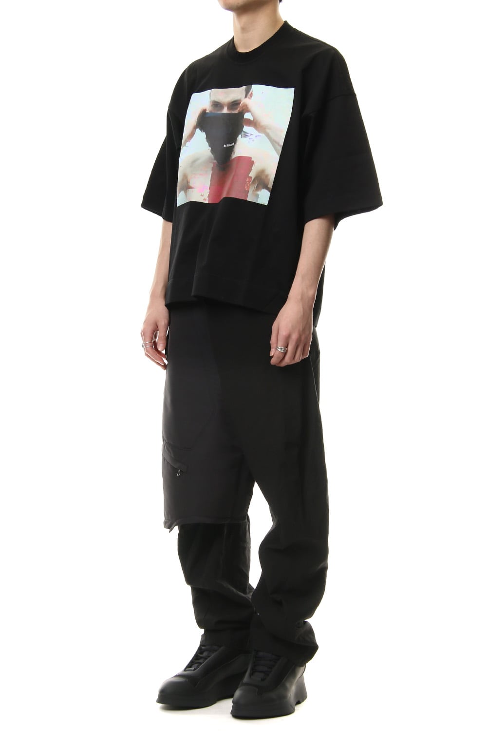 COMBINATION TUCKED BAGGY PANTS