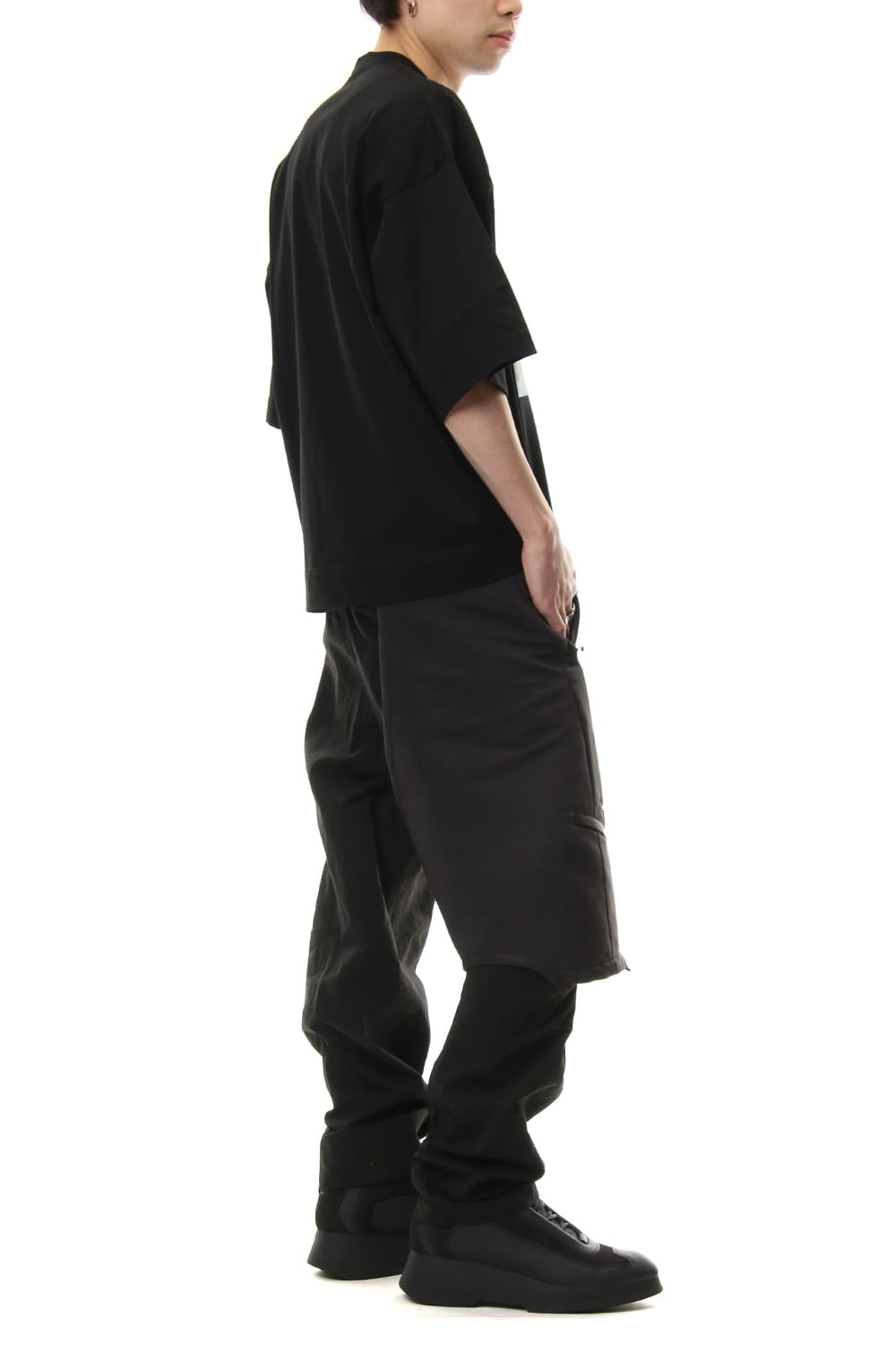 COMBINATION TUCKED BAGGY PANTS