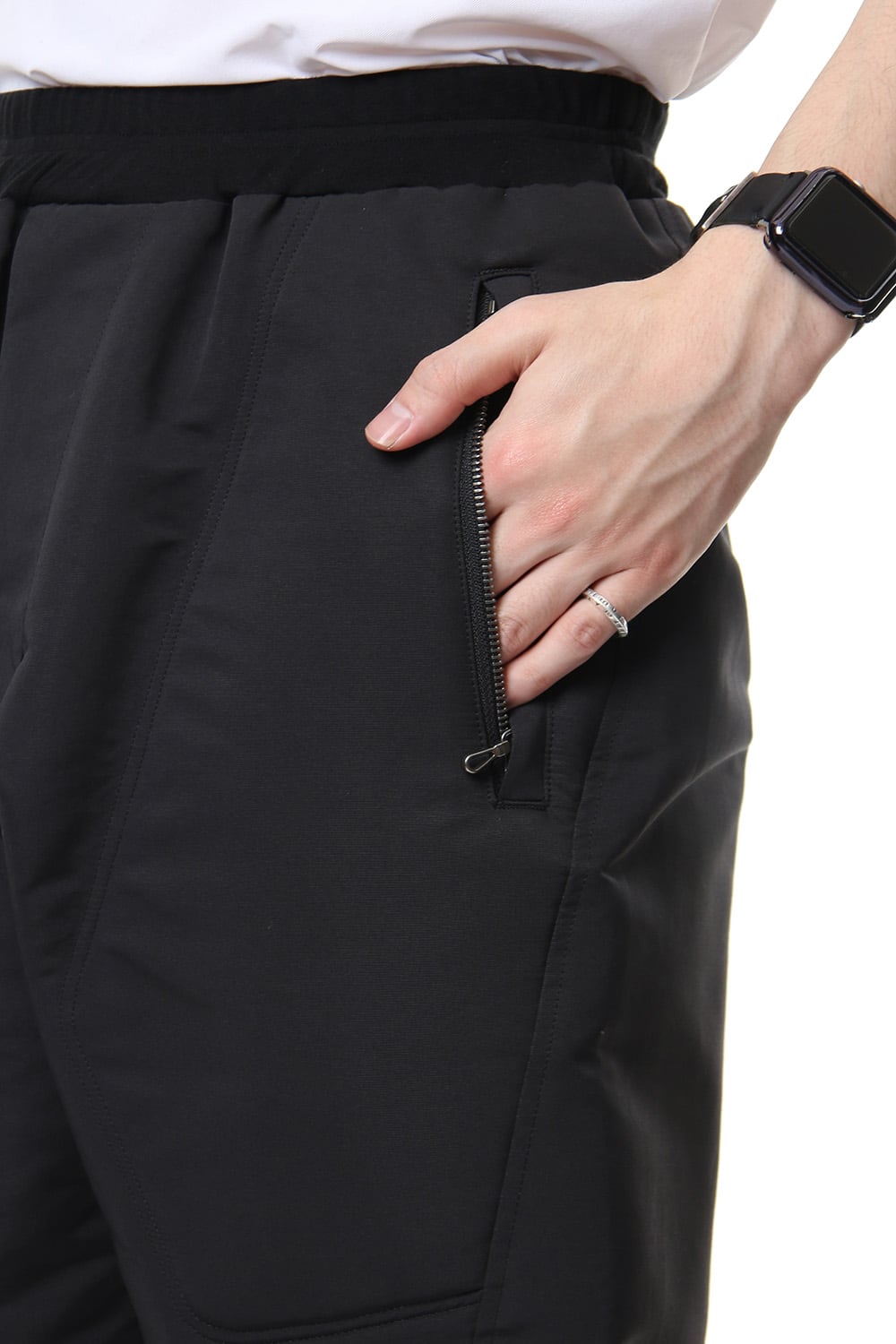 MILITARY LEG POCKET CROPPED PANTS Black
