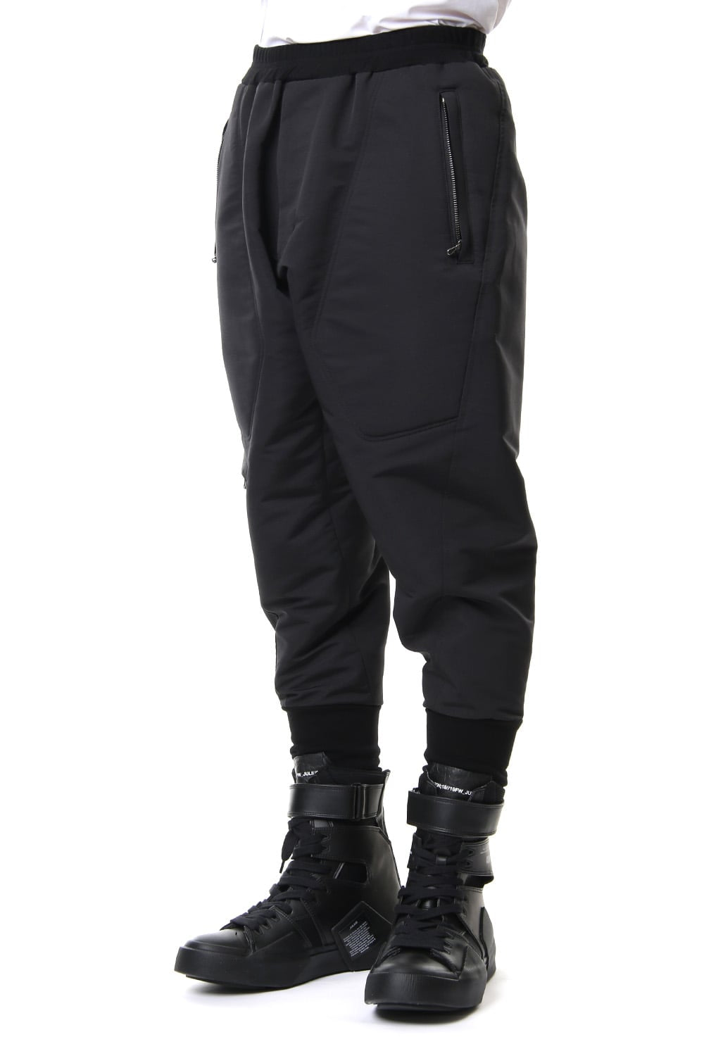 MILITARY LEG POCKET CROPPED PANTS Black