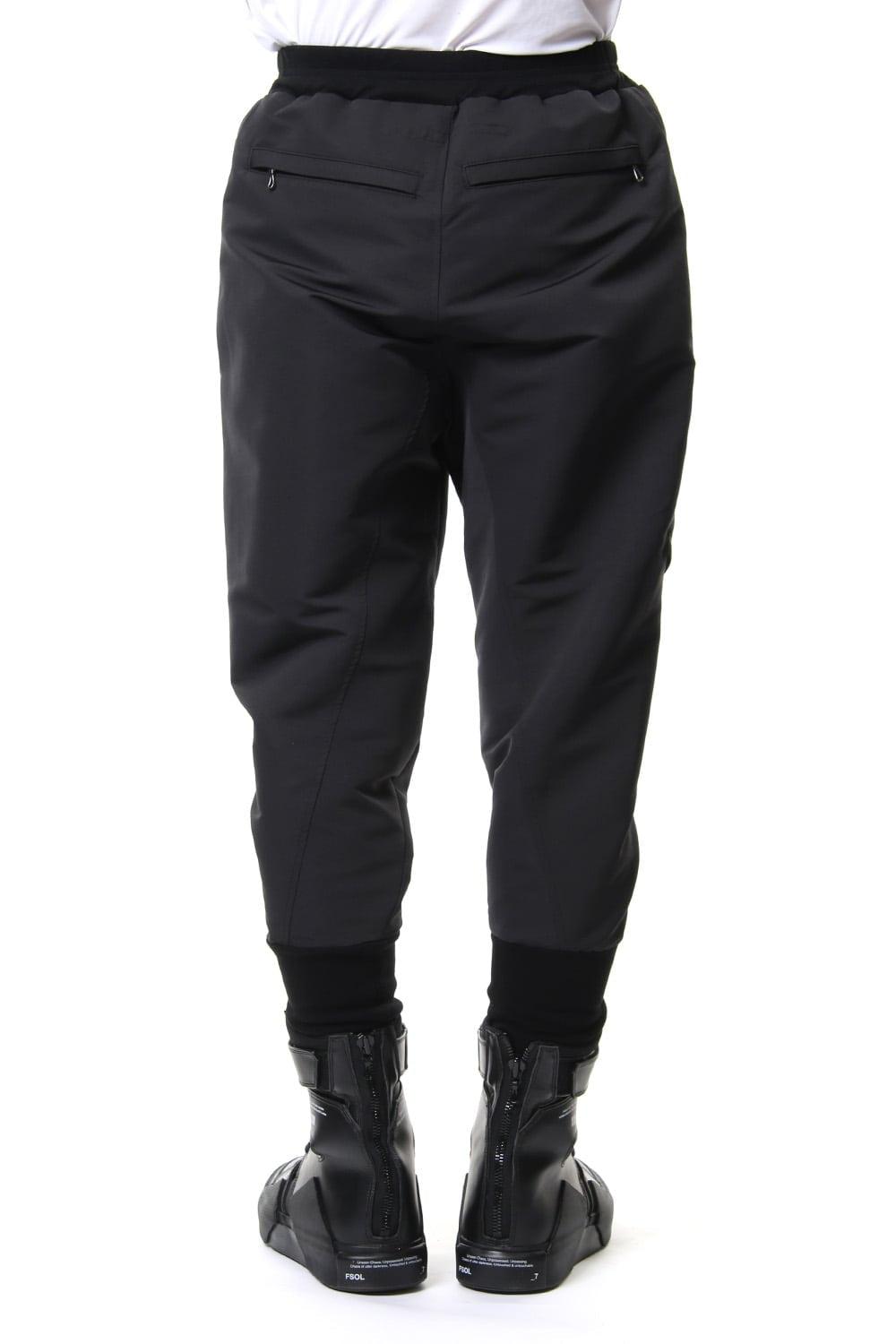 MILITARY LEG POCKET CROPPED PANTS Black