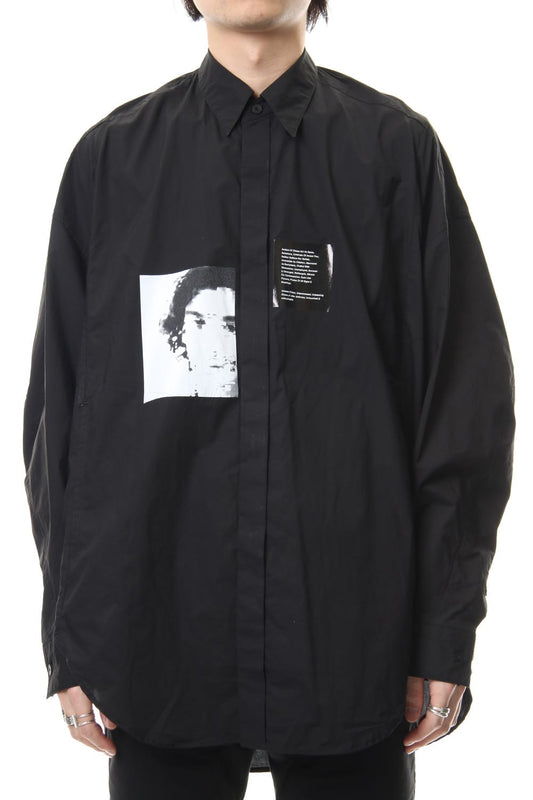 PRINT DROP SHOULDER SHIRT Black