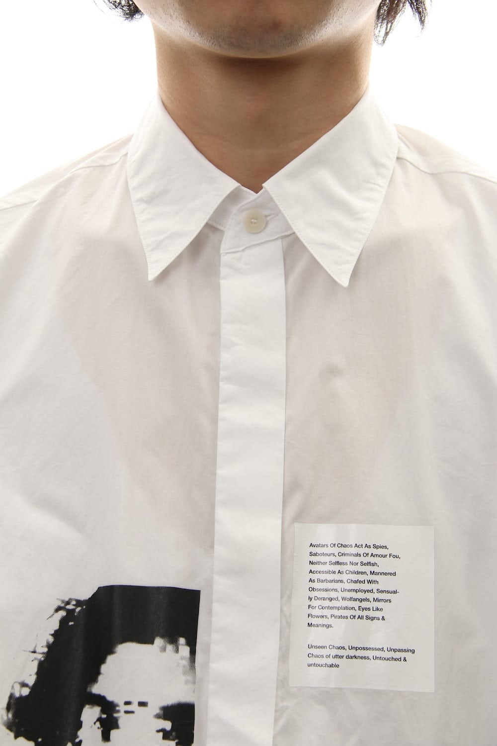 PRINT DROP SHOULDER SHIRT White