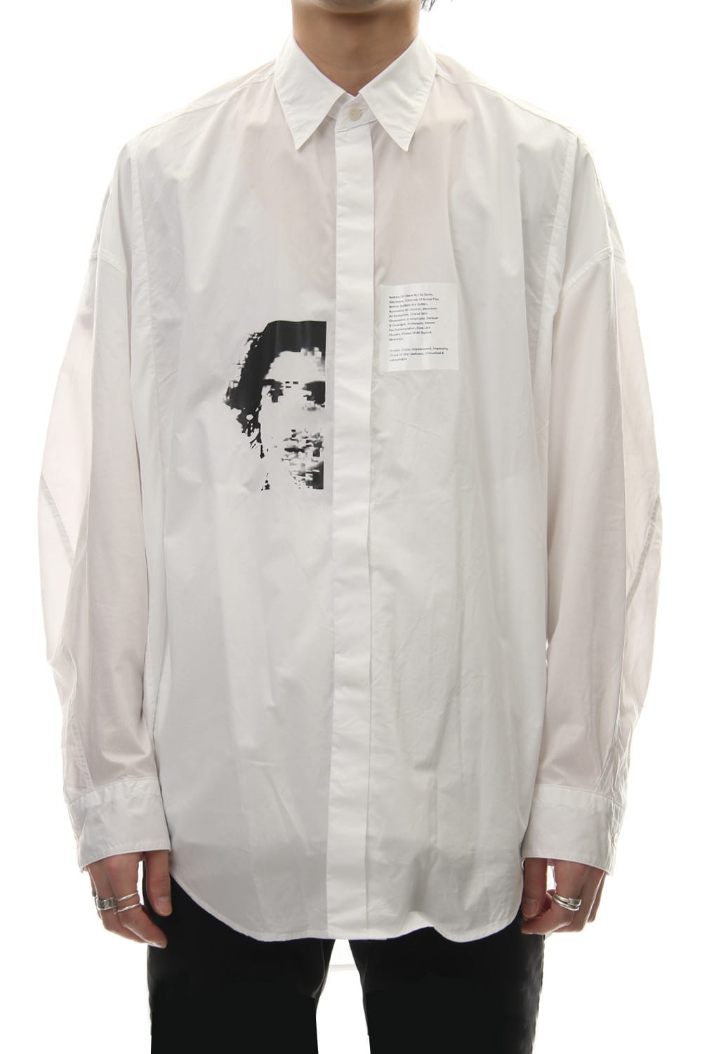 PRINT DROP SHOULDER SHIRT White