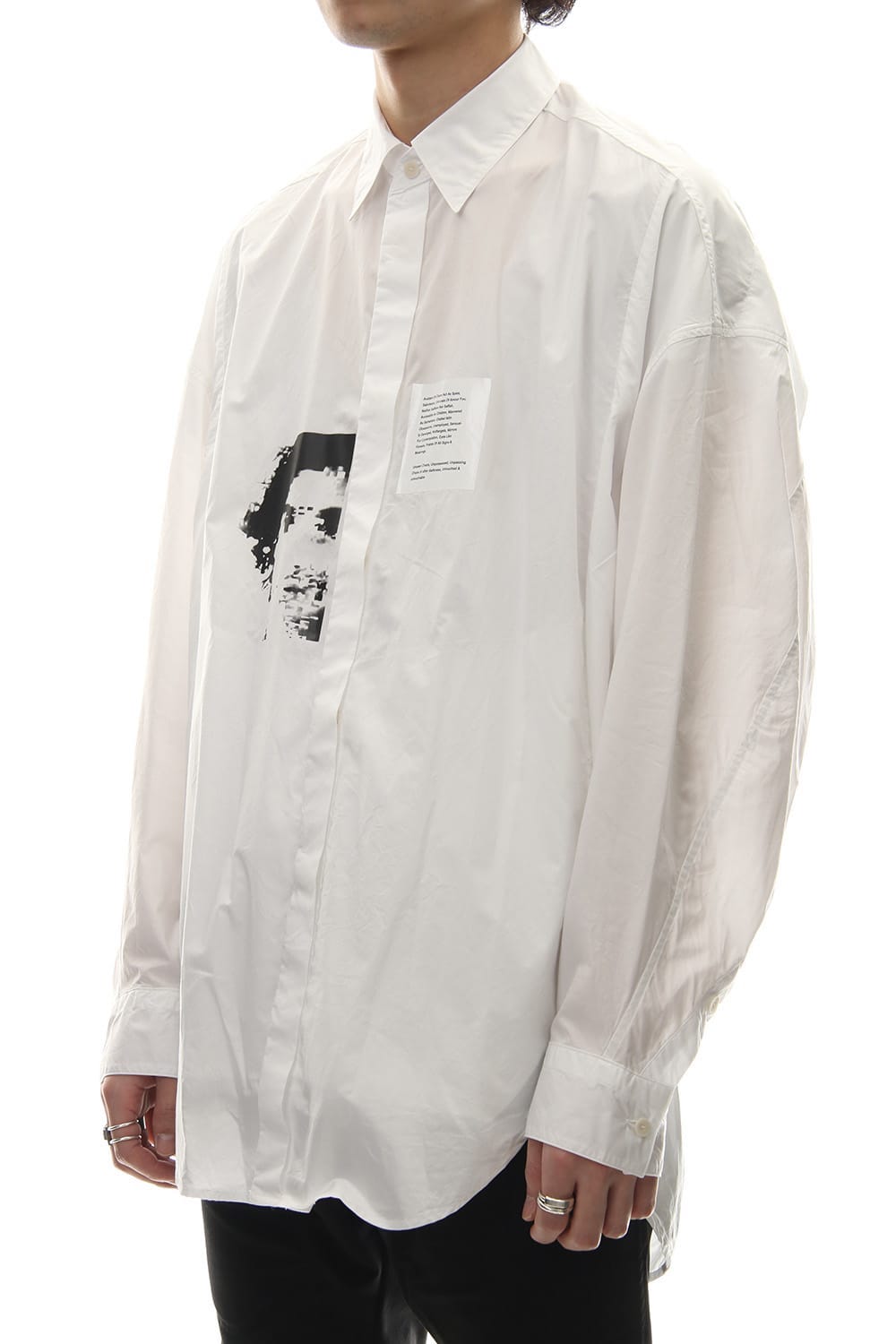 PRINT DROP SHOULDER SHIRT White