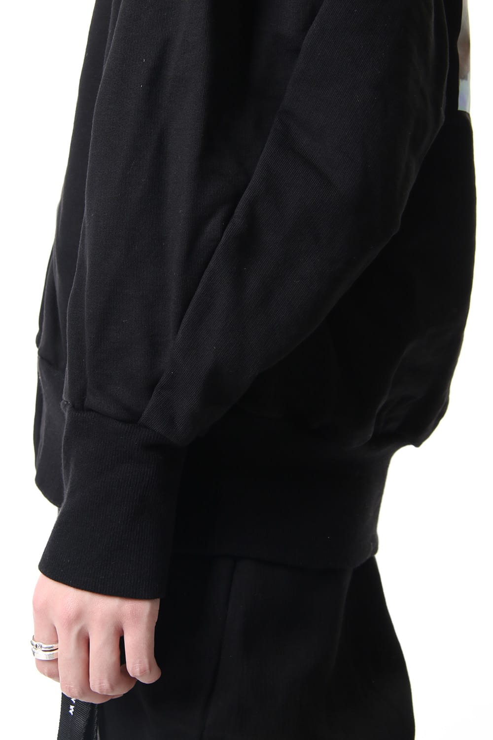 PRINT SEAMED SLEEVE ZIP HOODIE