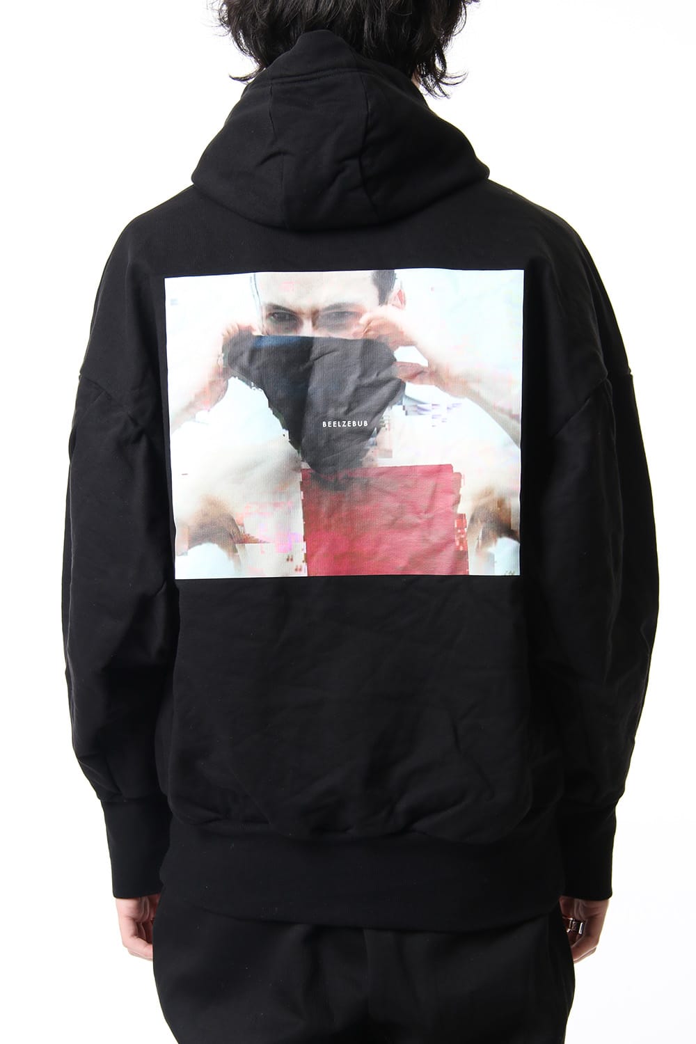 PRINT SEAMED SLEEVE ZIP HOODIE