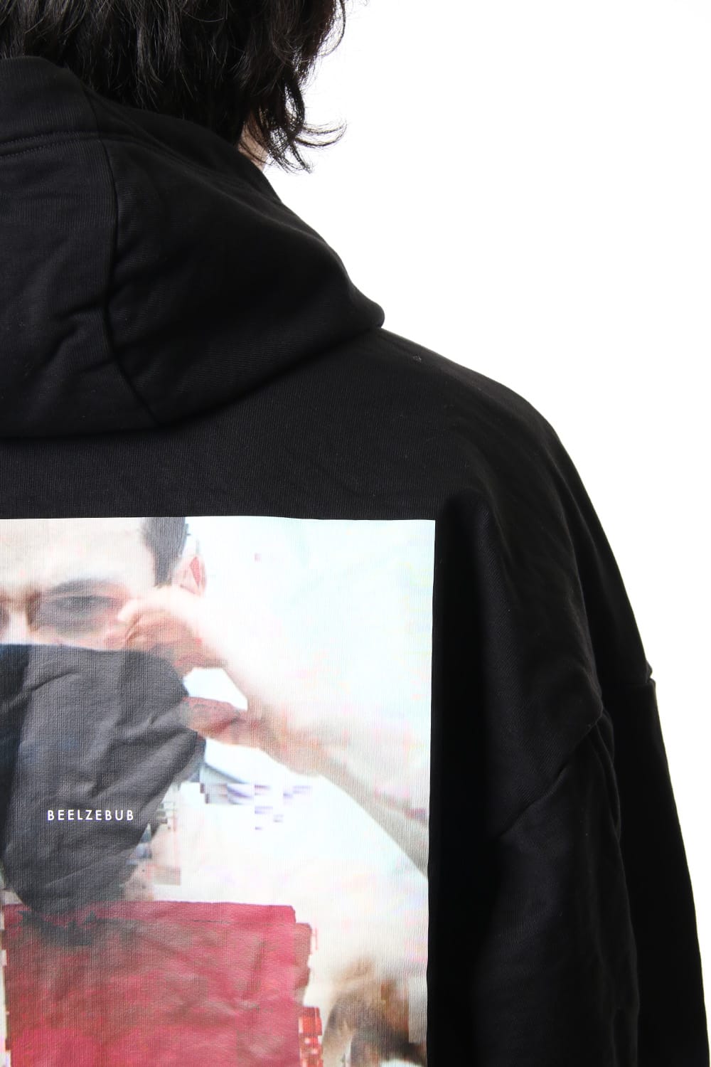 PRINT SEAMED SLEEVE ZIP HOODIE