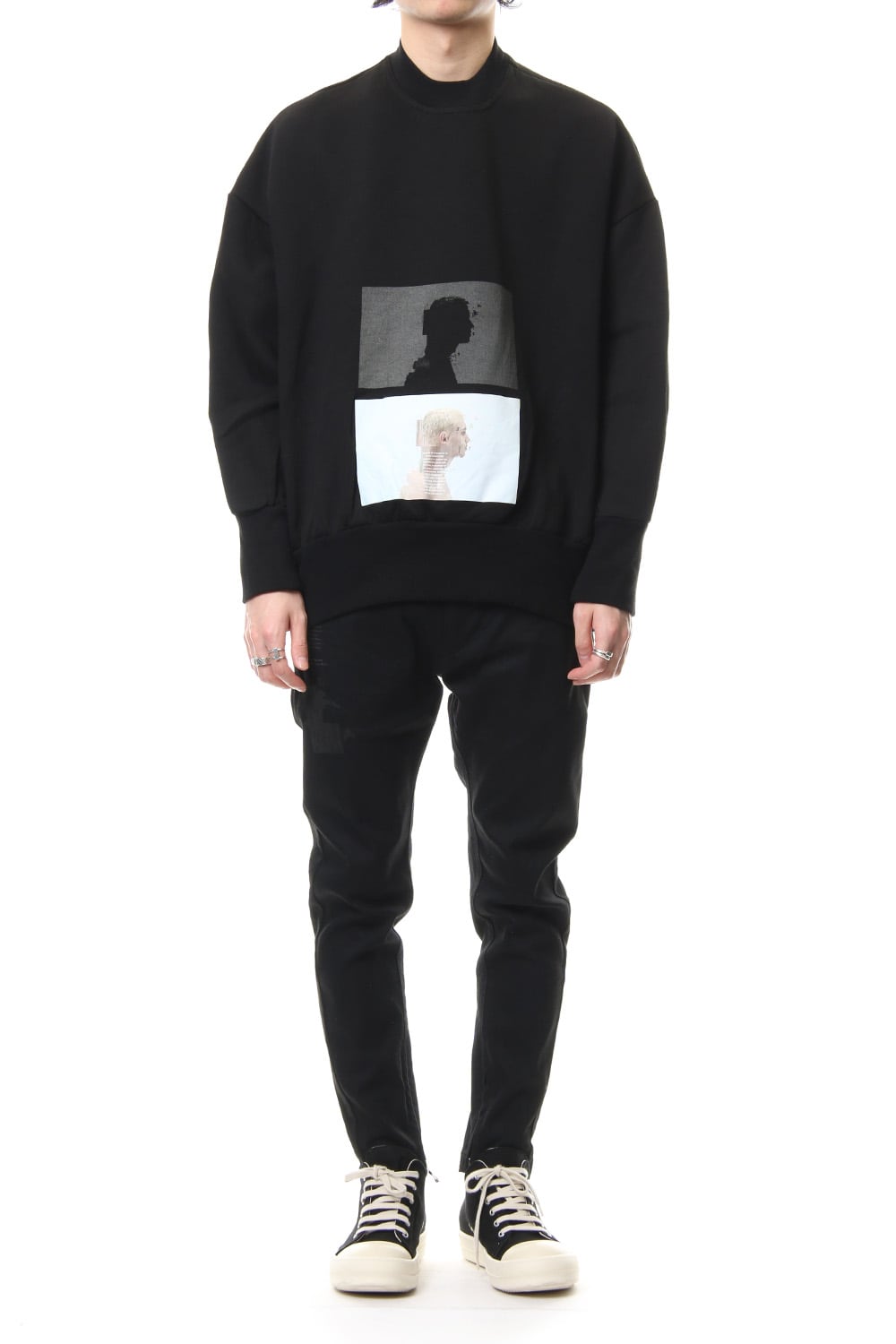 PRINT HEM ZIP SKINNY PANTS