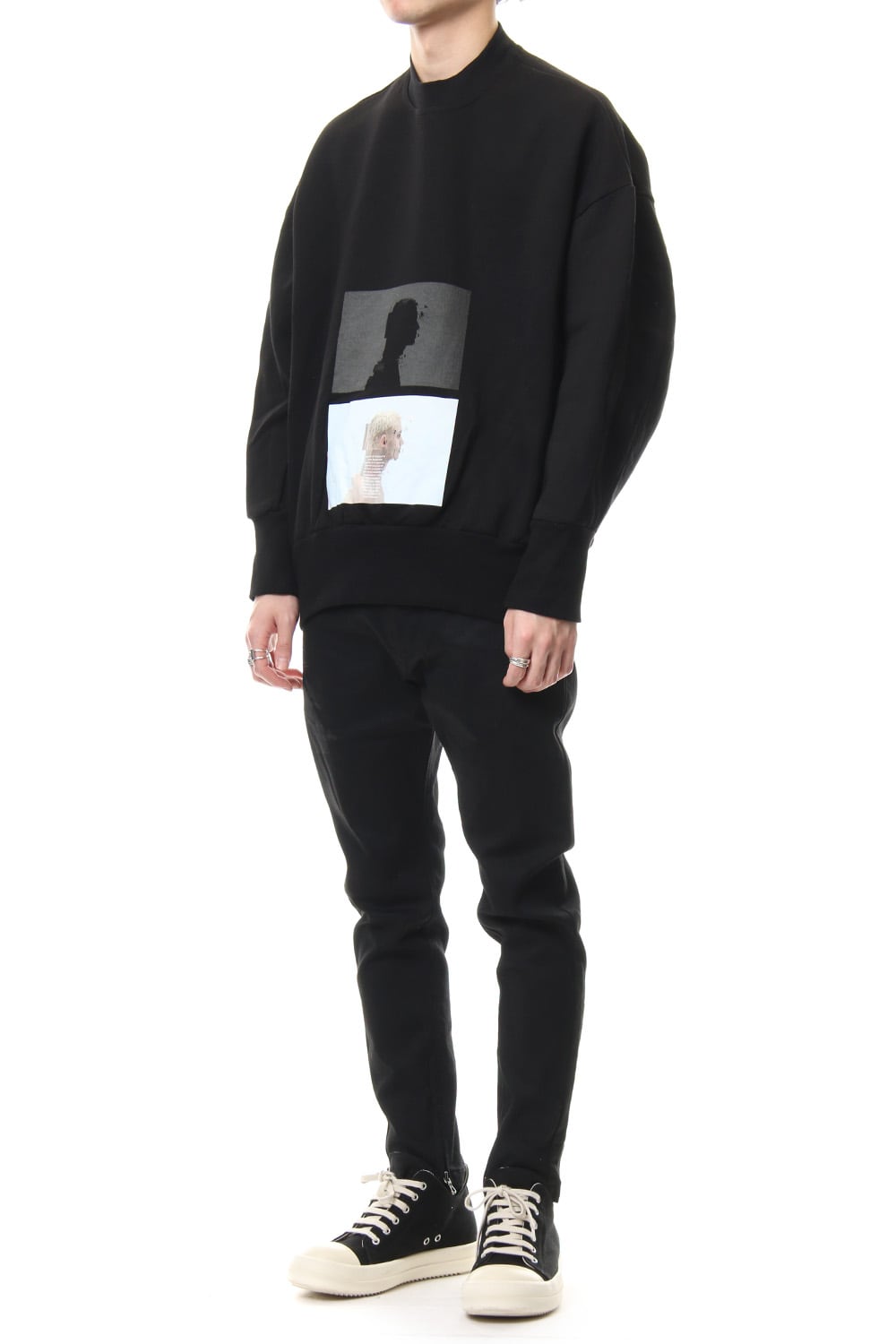 PRINT HEM ZIP SKINNY PANTS