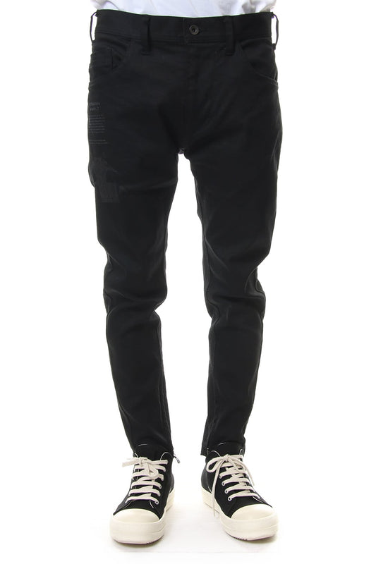 PRINT HEM ZIP SKINNY PANTS