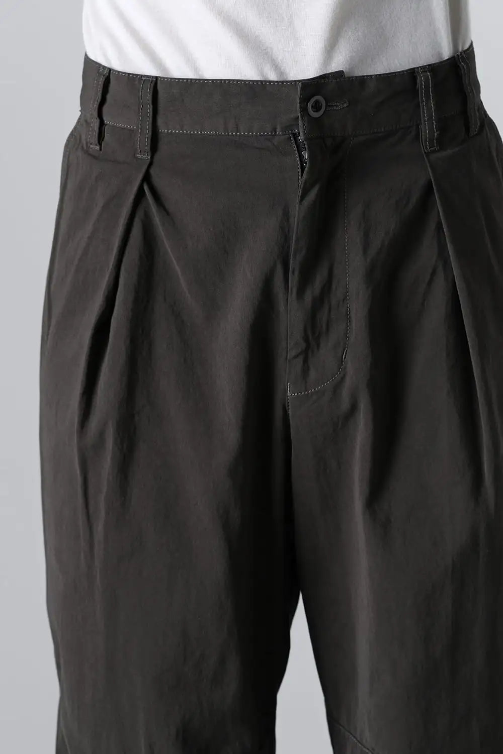 Dry Cotton Wide Trousers  Olive Drab