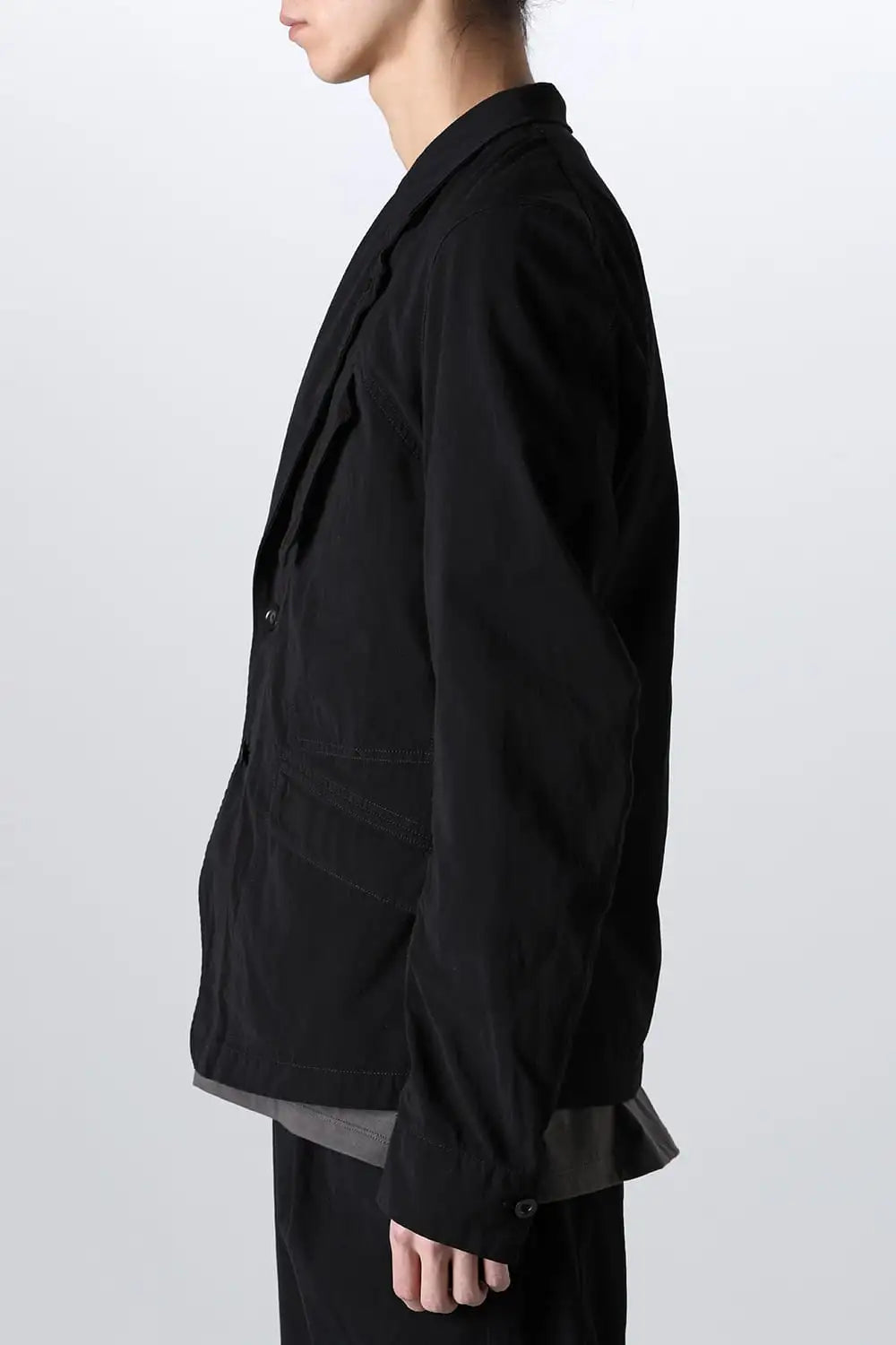 強撚ドライコットン ジャケット  ブラック
