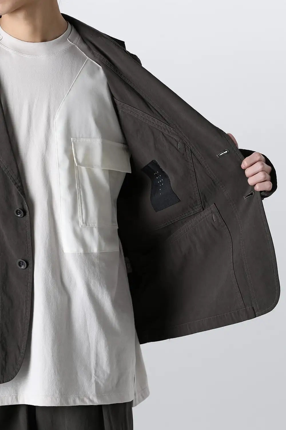 強撚ドライコットン ジャケット  オリーブドラブ