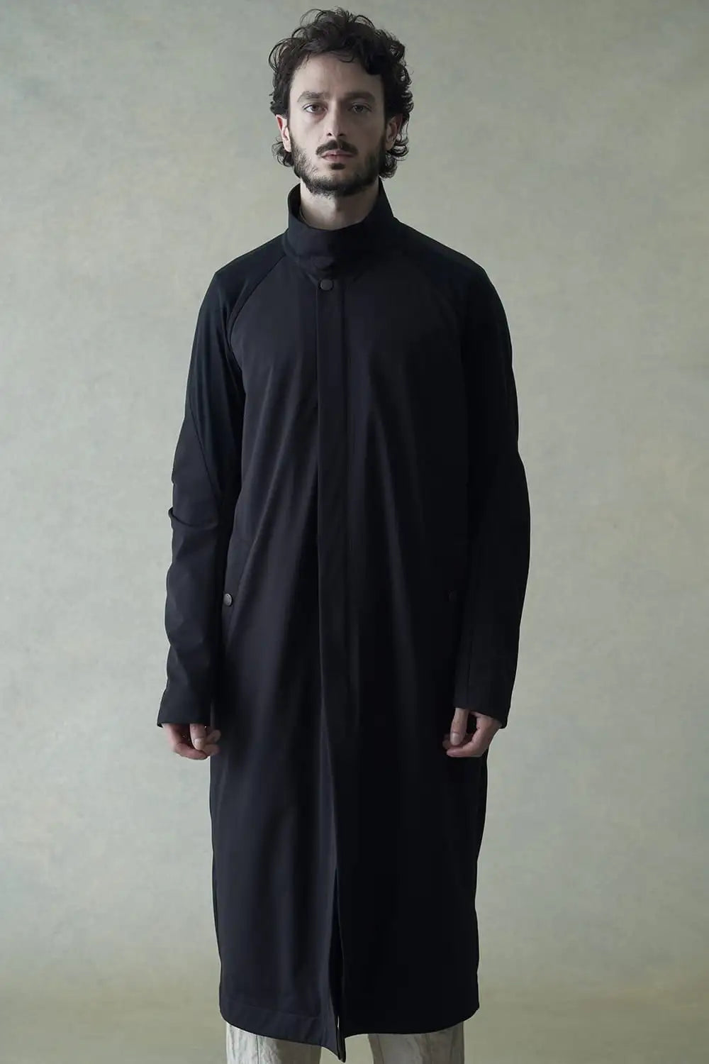 Hight neck coat water repellent polyester