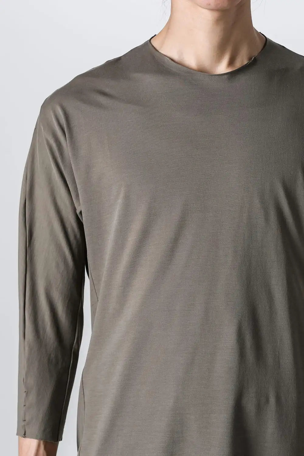 Eight-quarter sleeve high twist jersey Olive