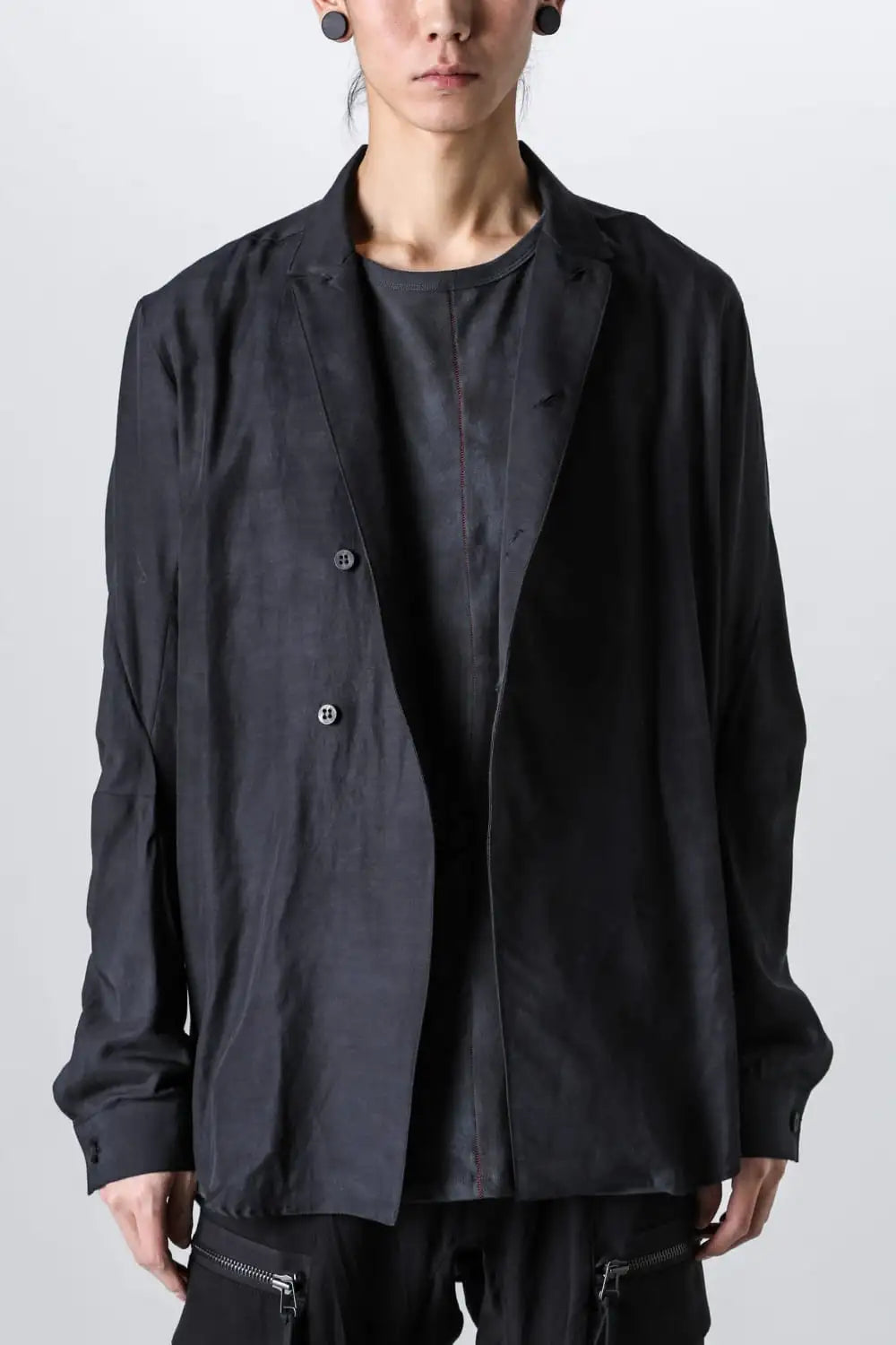 Uneven Dyed Linen x Rayon Tailored Shirt JKT