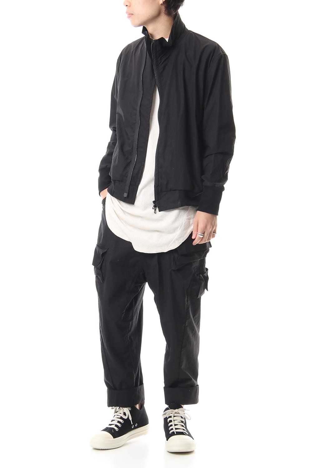 COVERED NECK JACKET Black