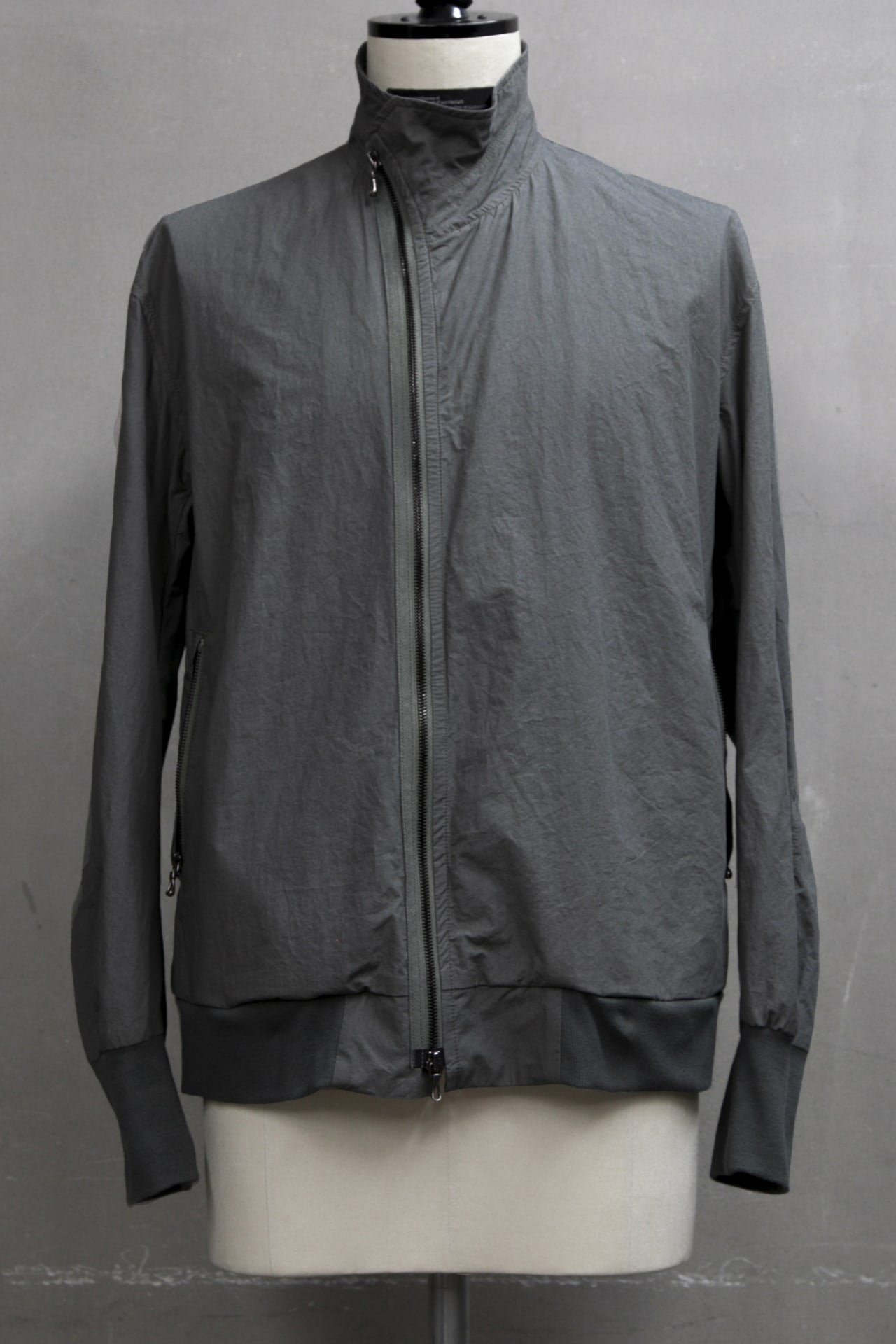 COVERED NECK JACKET Khaki Gray