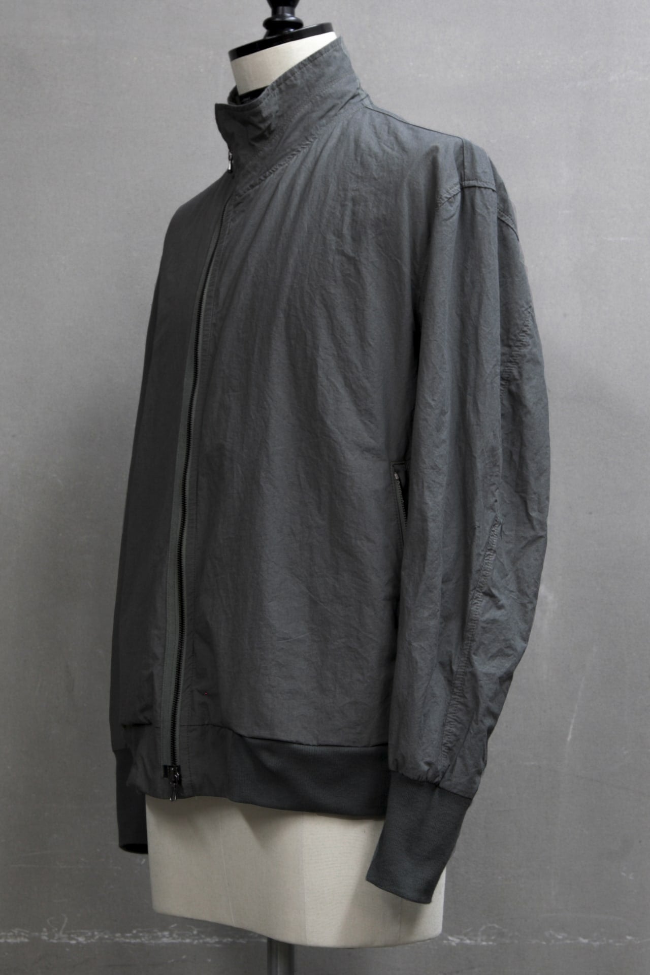 COVERED NECK JACKET Khaki Gray