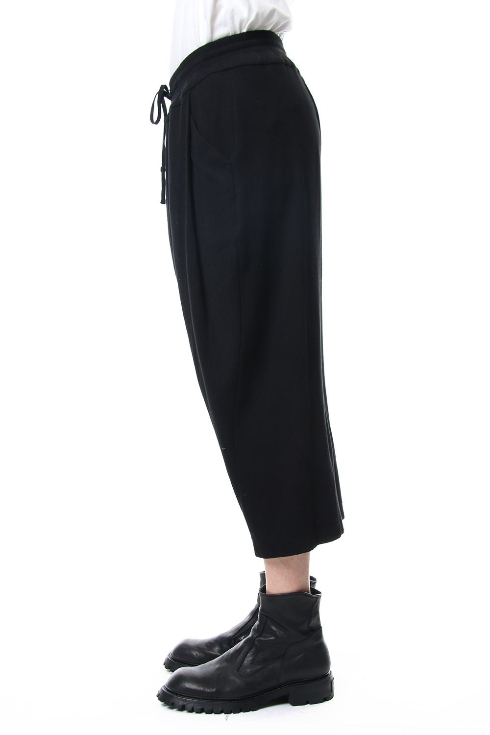 TUCKED BAGGY PANTS Black