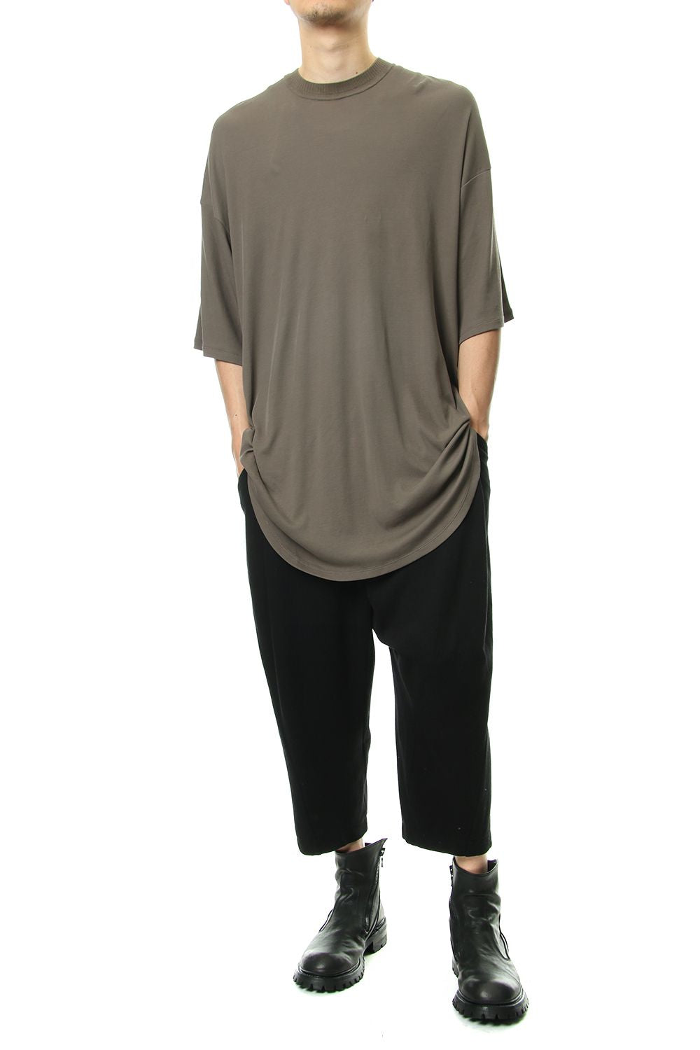 TUCKED BAGGY PANTS Black