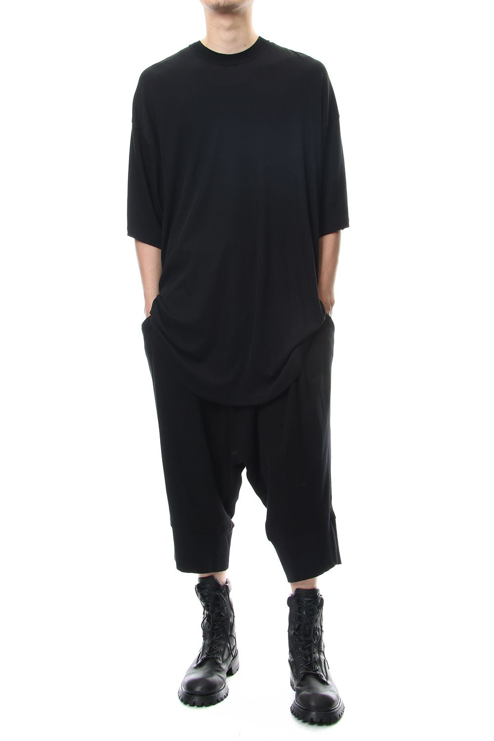 TUCKED CROTCH PANTS Black