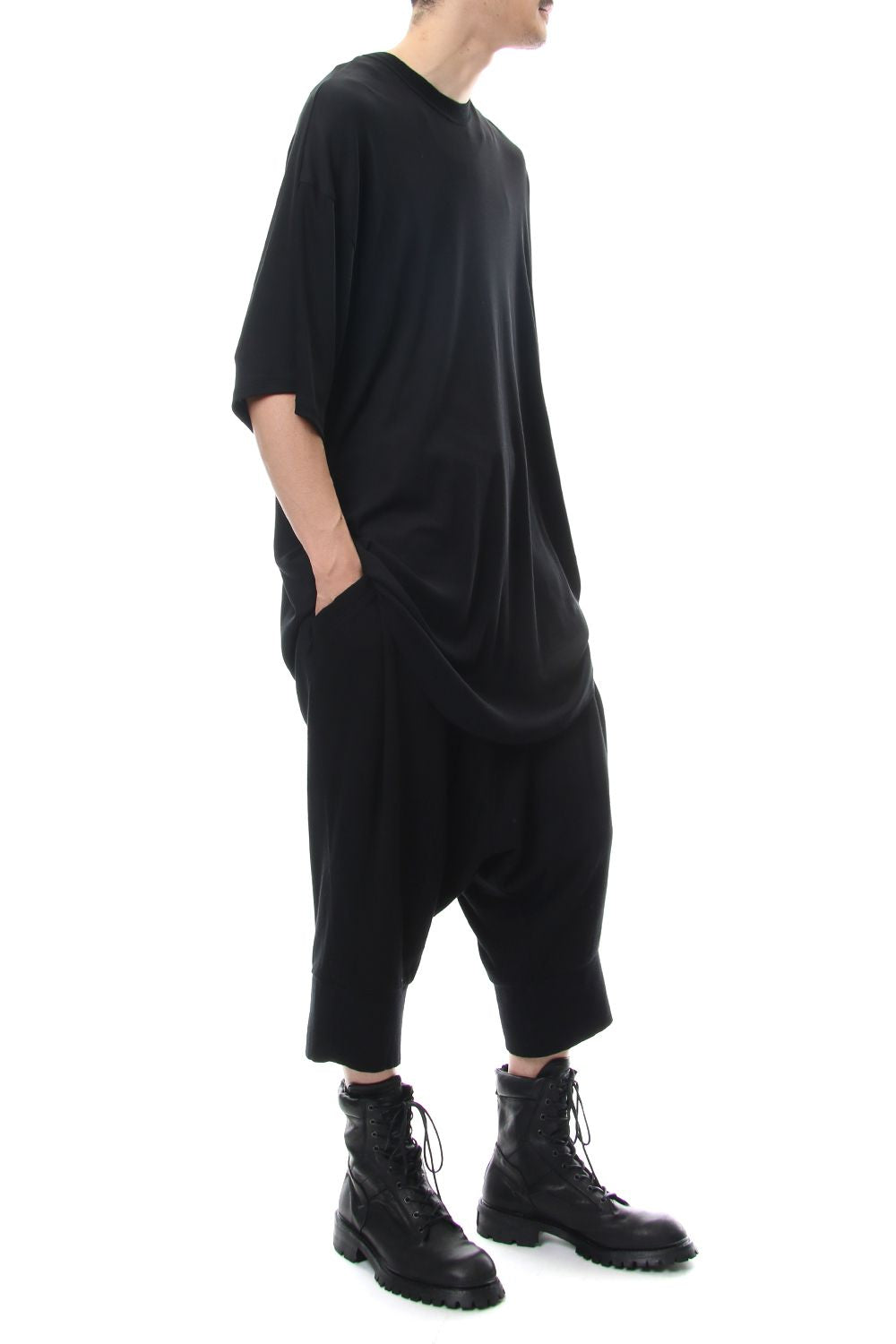 TUCKED CROTCH PANTS Black