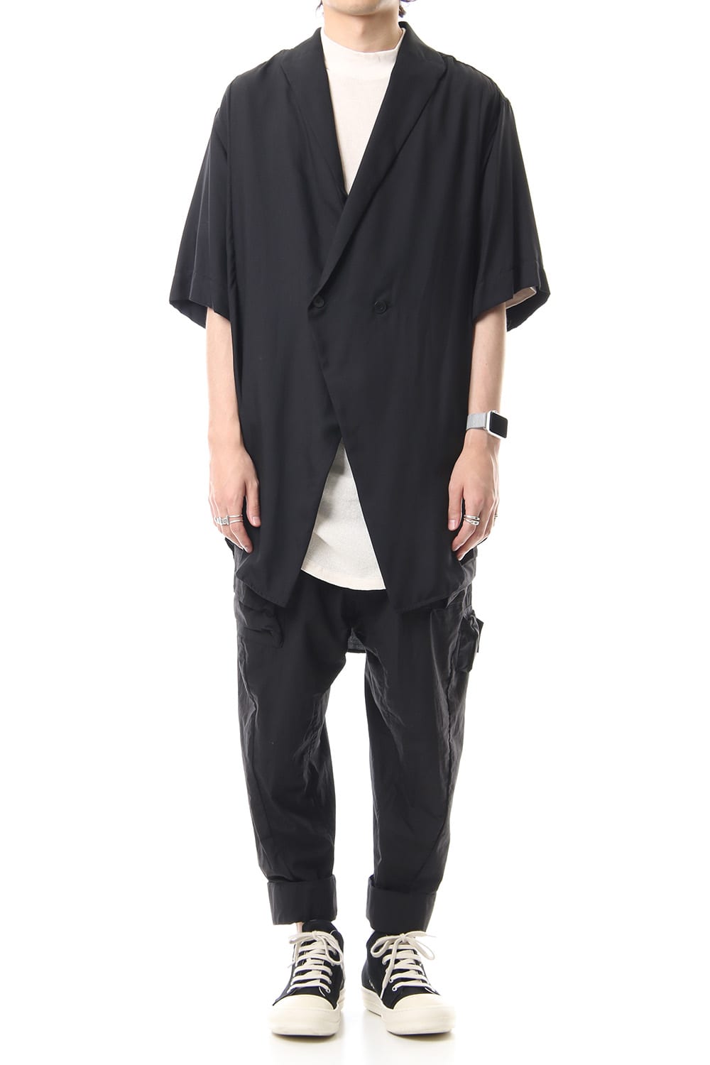 LOZENGE COLLAR SHIRT Black