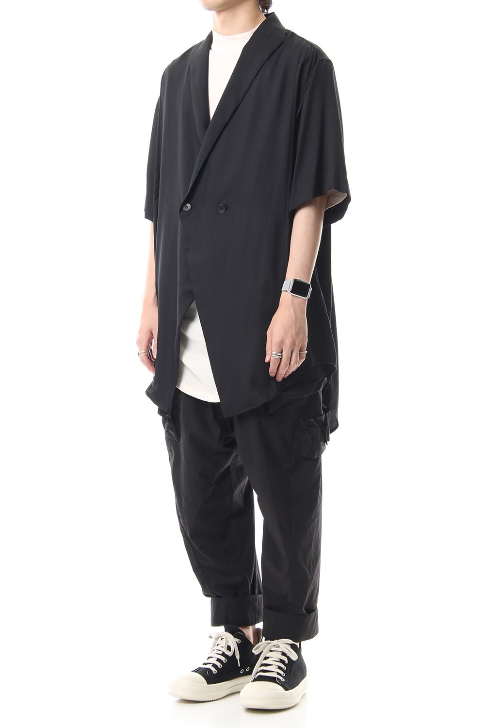 LOZENGE COLLAR SHIRT Black