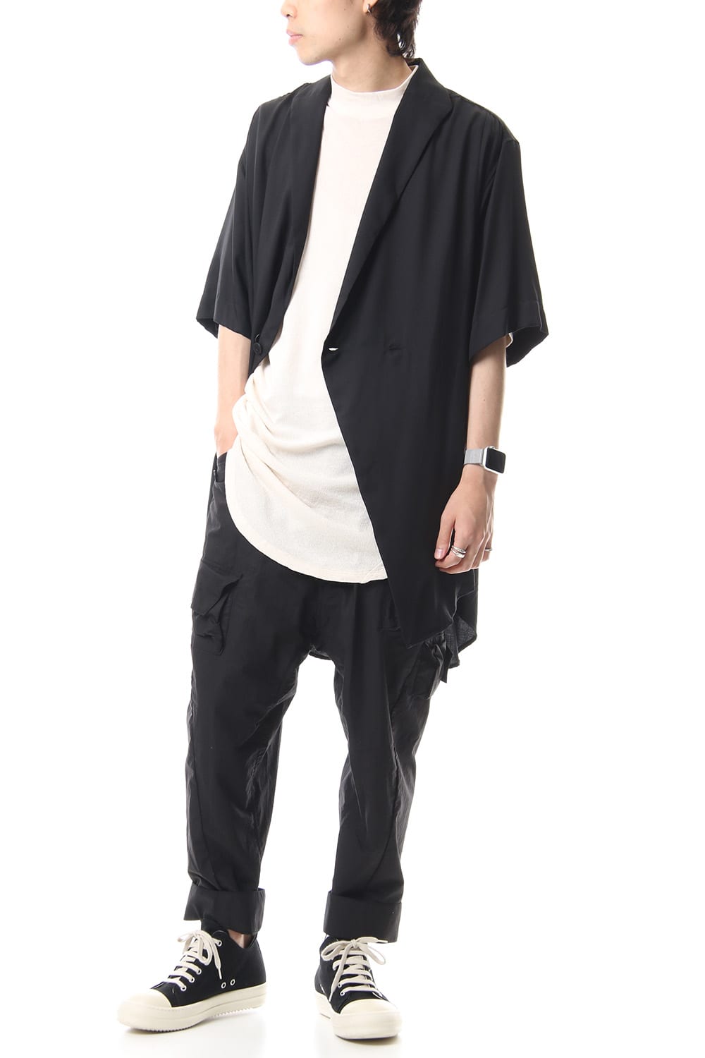 LOZENGE COLLAR SHIRT Black