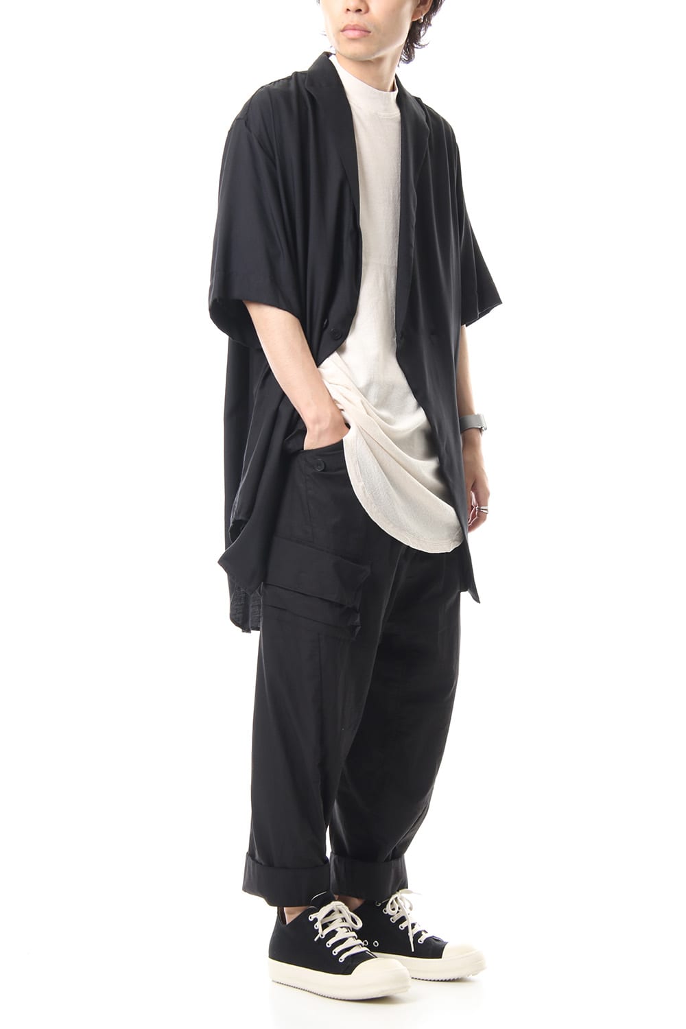 LOZENGE COLLAR SHIRT Black